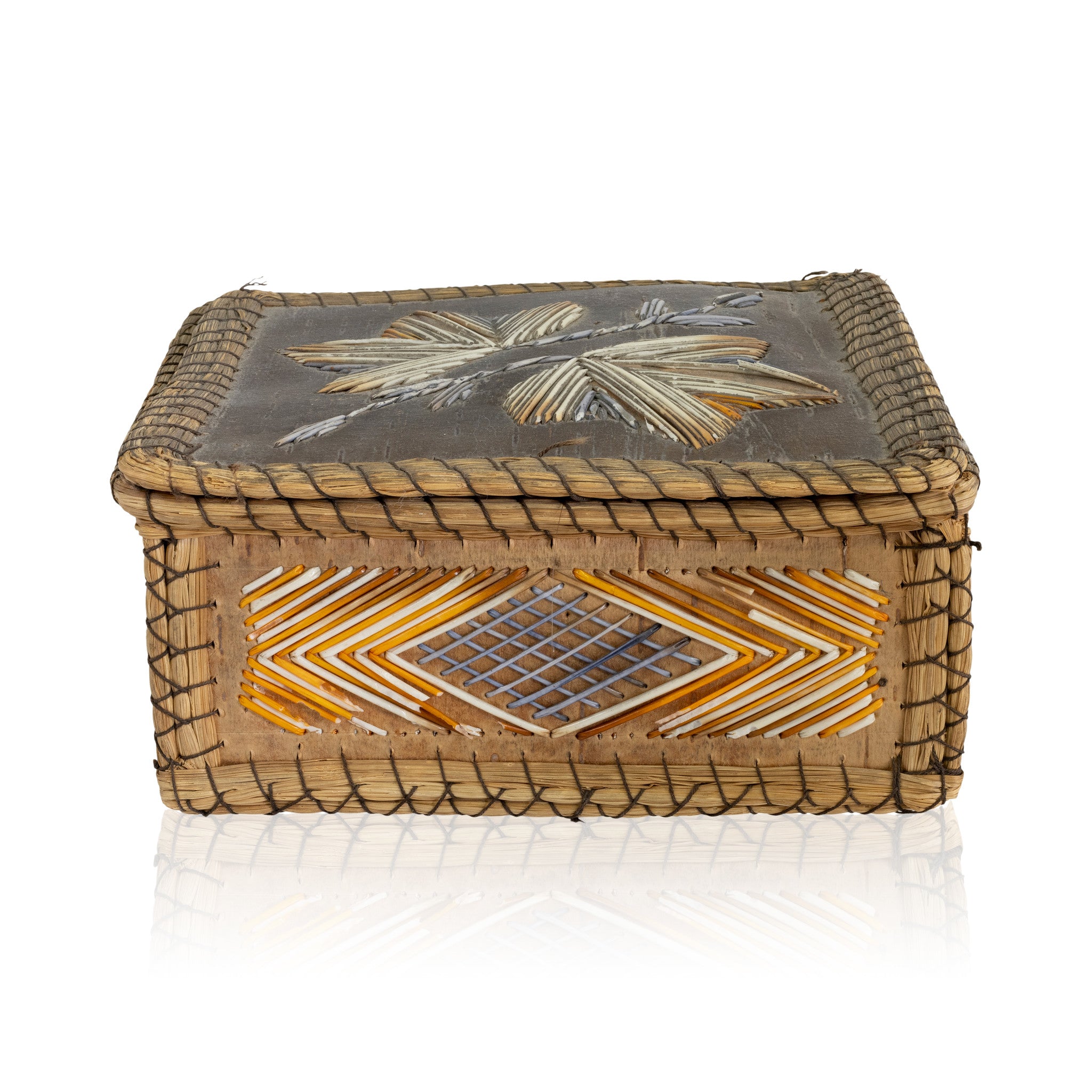 Quilled Birch Bark Box, Native, Birch Bark, Container