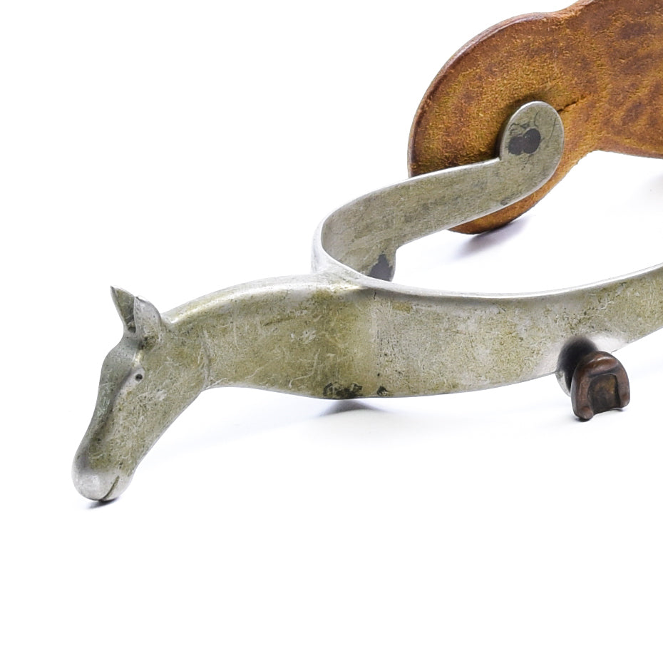German Silver Horse Head Spurs