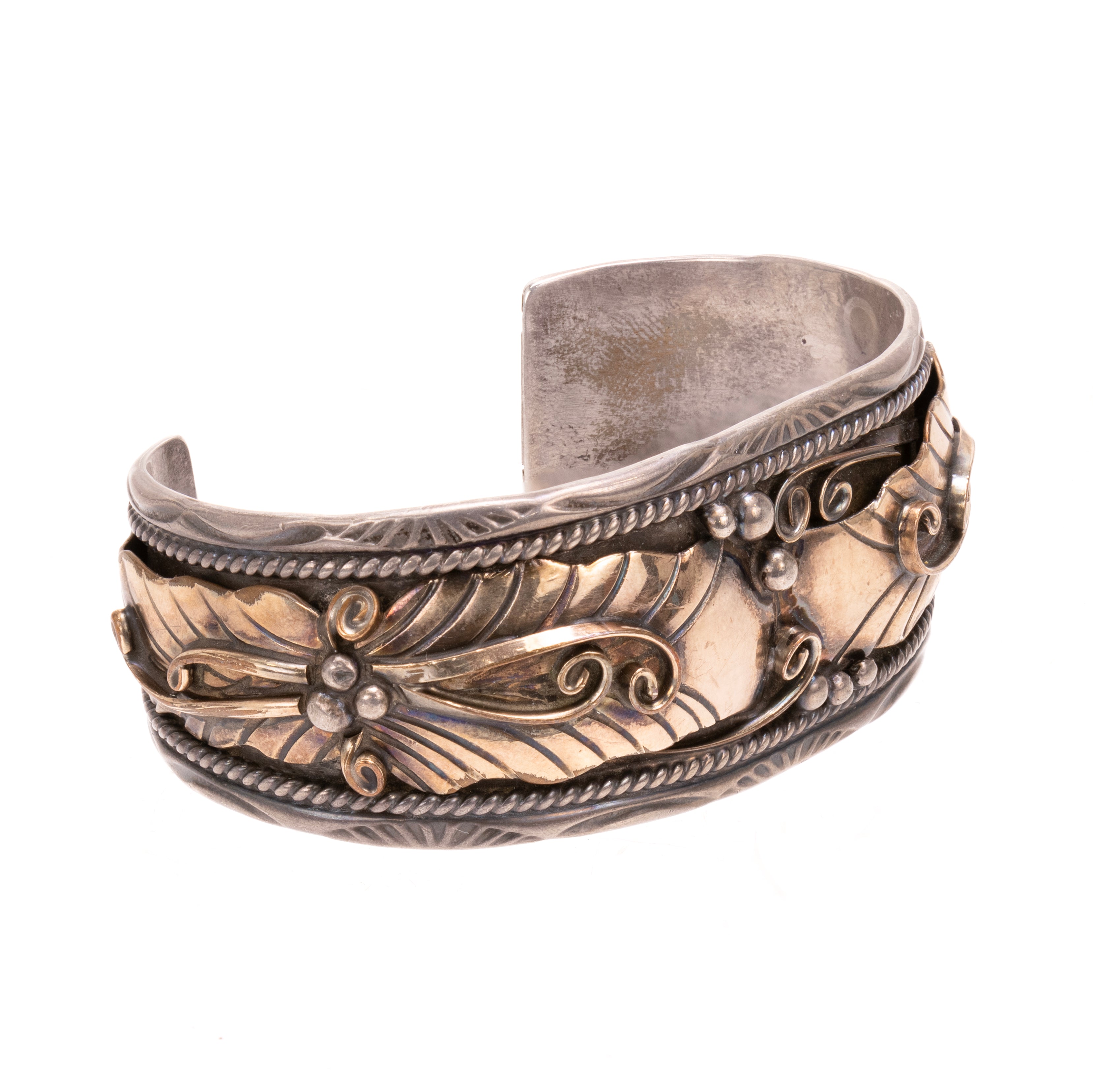 Navajo Silver and Gold Overlay Bracelet