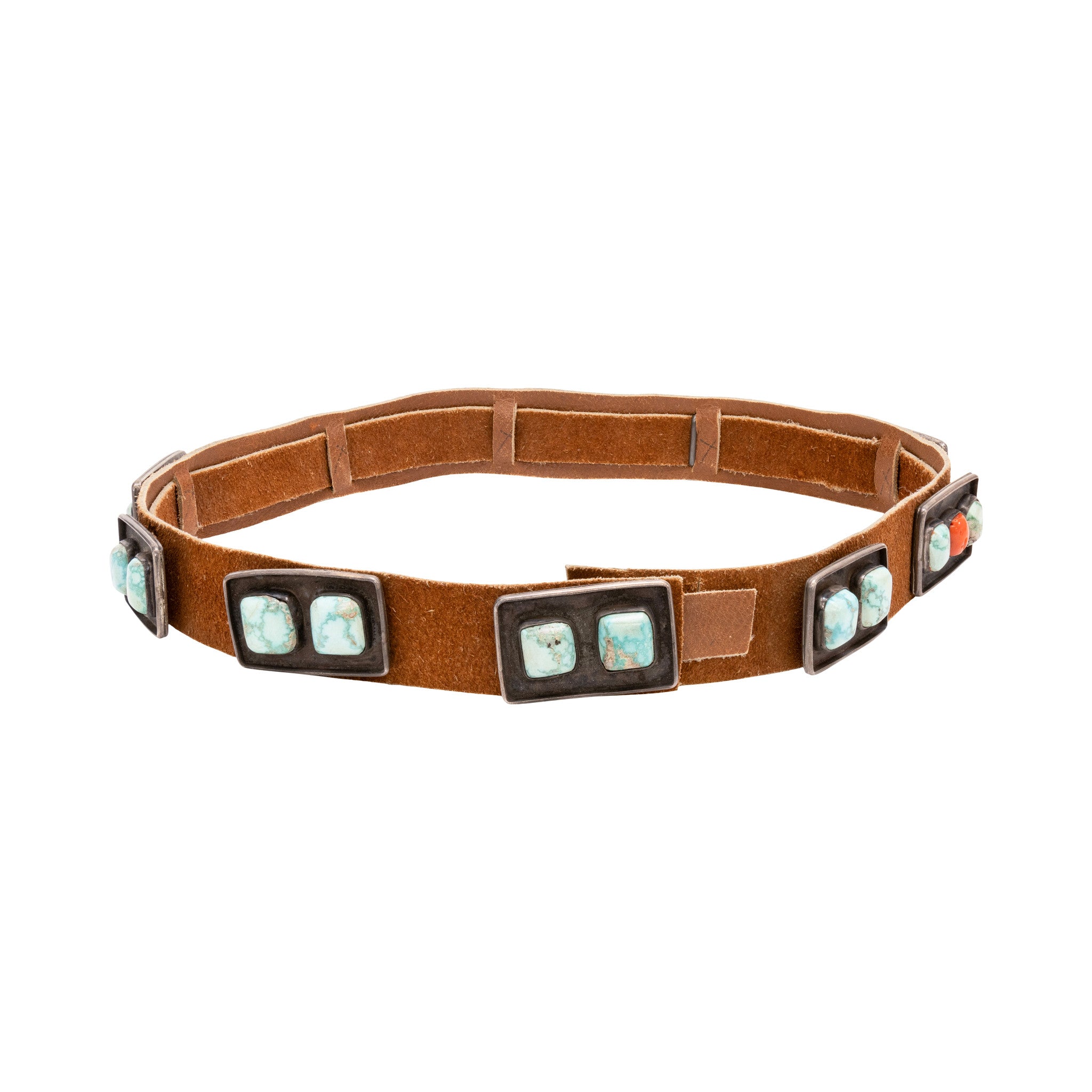 Turquoise & Coral Hat Band, Jewelry, Hat Band, 