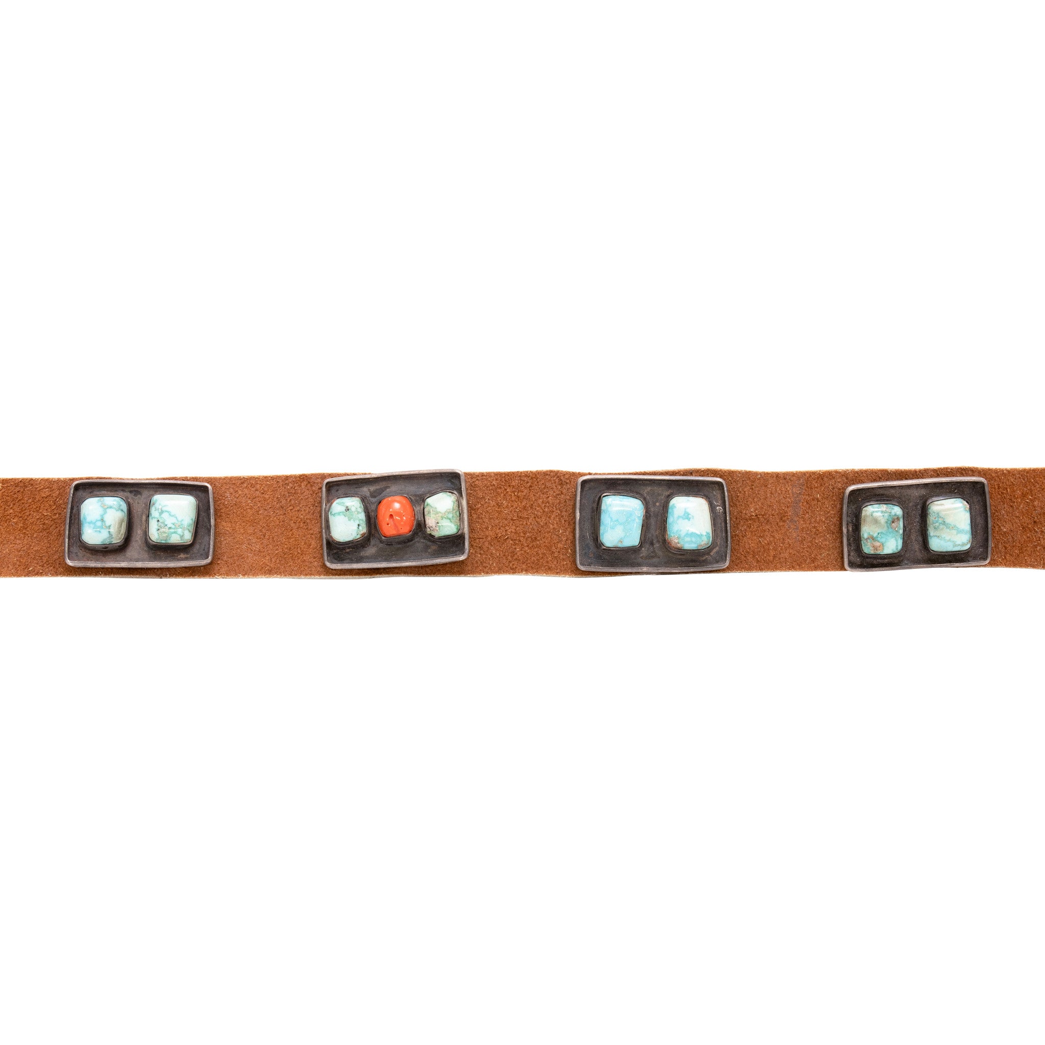 Turquoise & Coral Hat Band