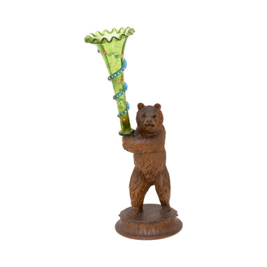 Bear Holding Glass Vase, Furnishings, Black Forest, Figure