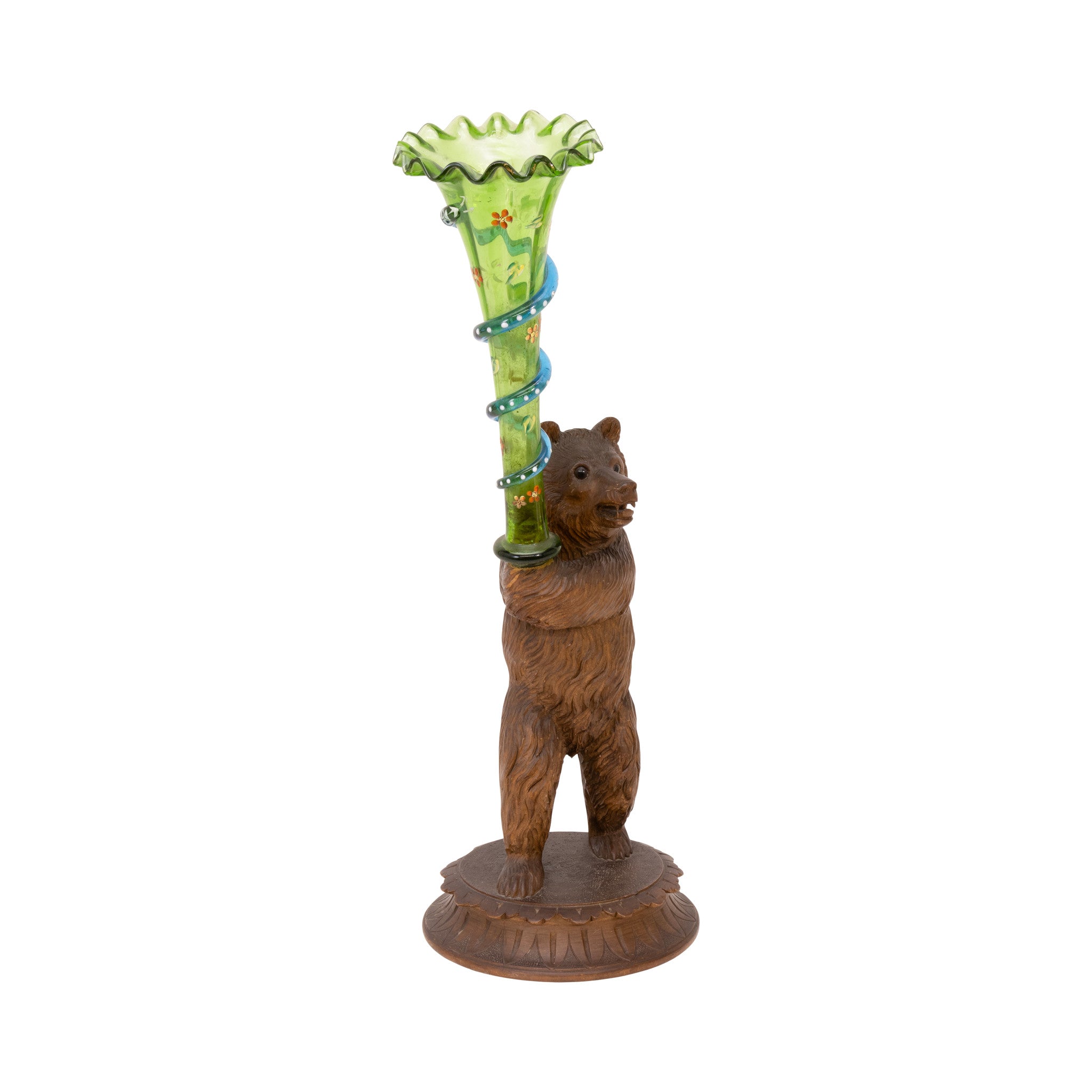 Bear Holding Glass Vase