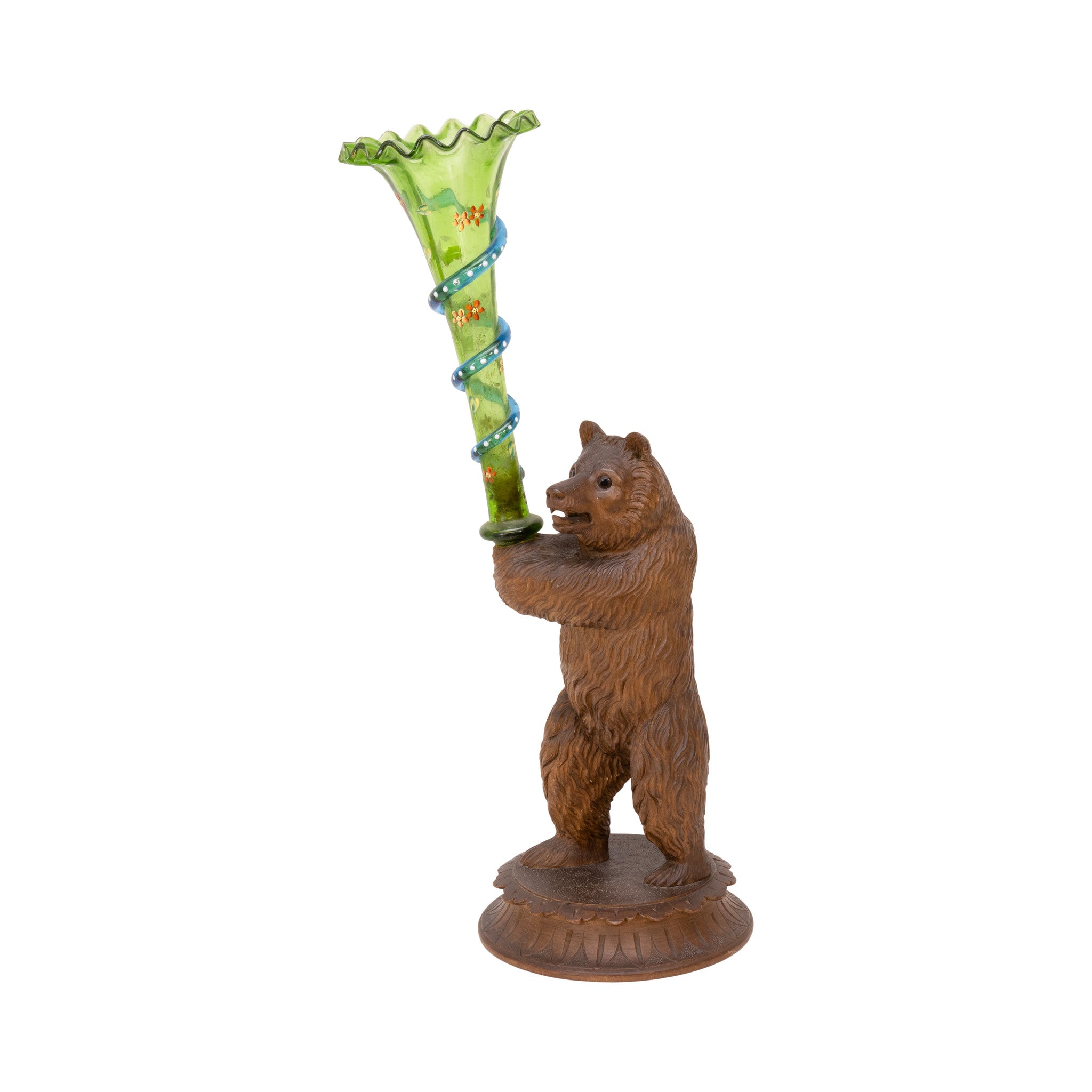 Bear Holding Glass Vase