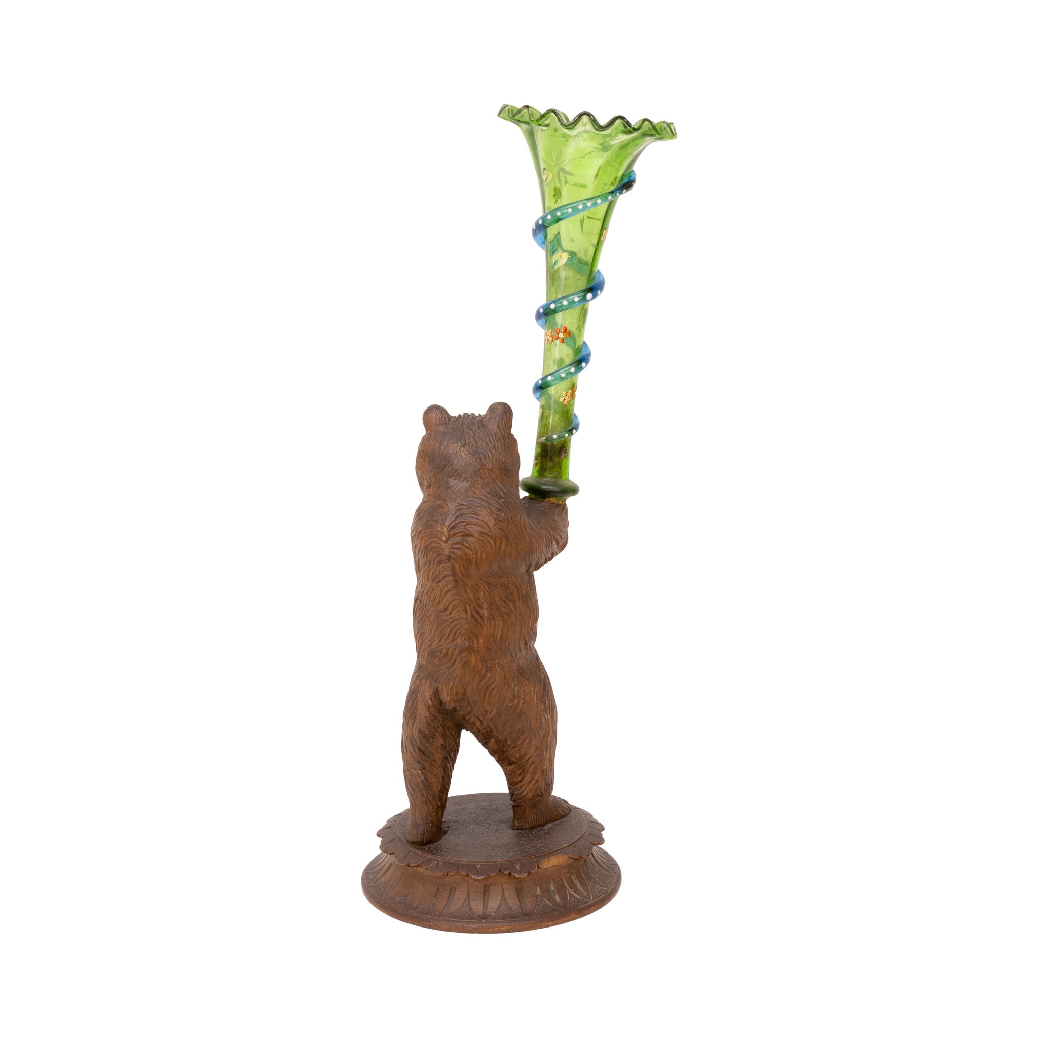 Bear Holding Glass Vase