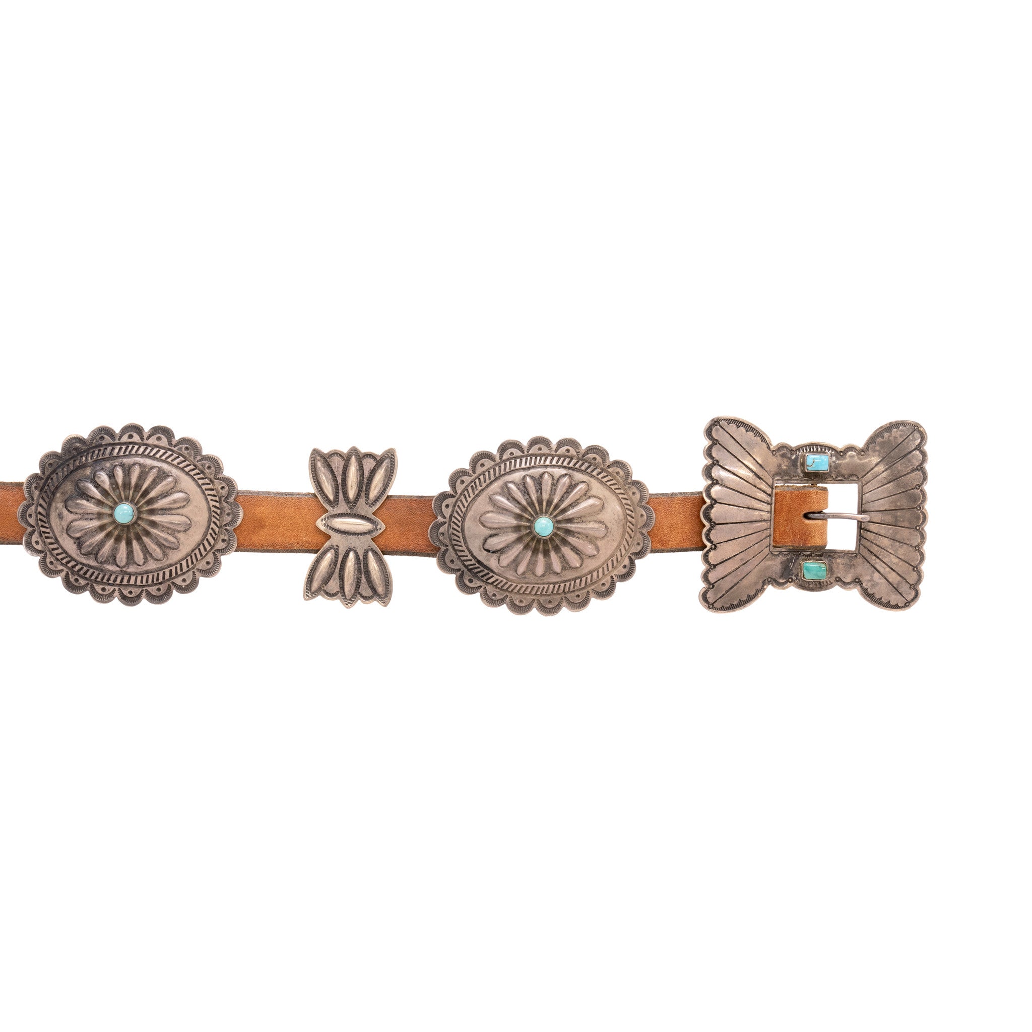 Turquoise and Sterling Concho Belt