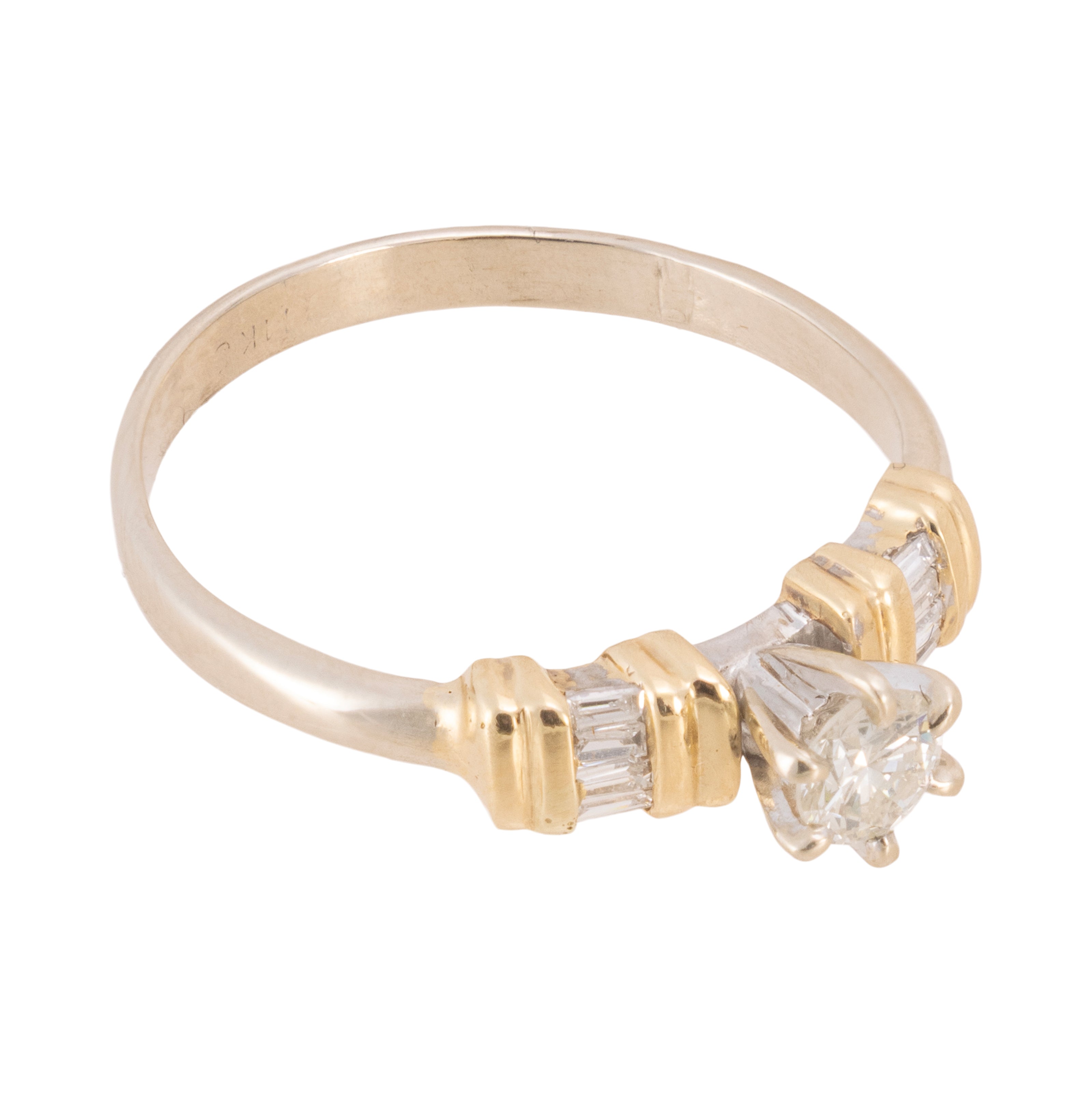 Two Tone Gold Diamond Ring, Jewelry, Ring, Estate