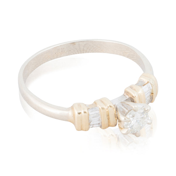Two Tone Gold Diamond Ring, Jewelry, Ring, Estate
