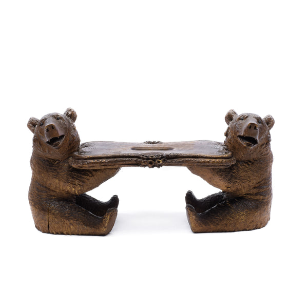 Two Bear Stool, Furnishings, Black Forest, Bench
