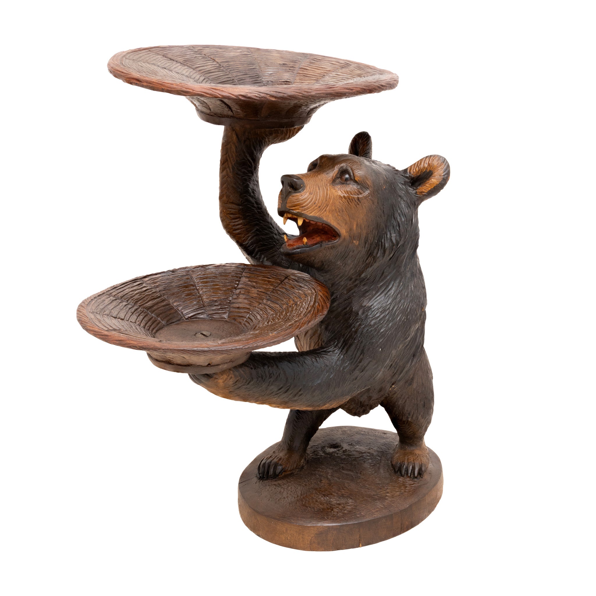 Carved Bear Holding Bowls, Furnishings, Black Forest, Figure