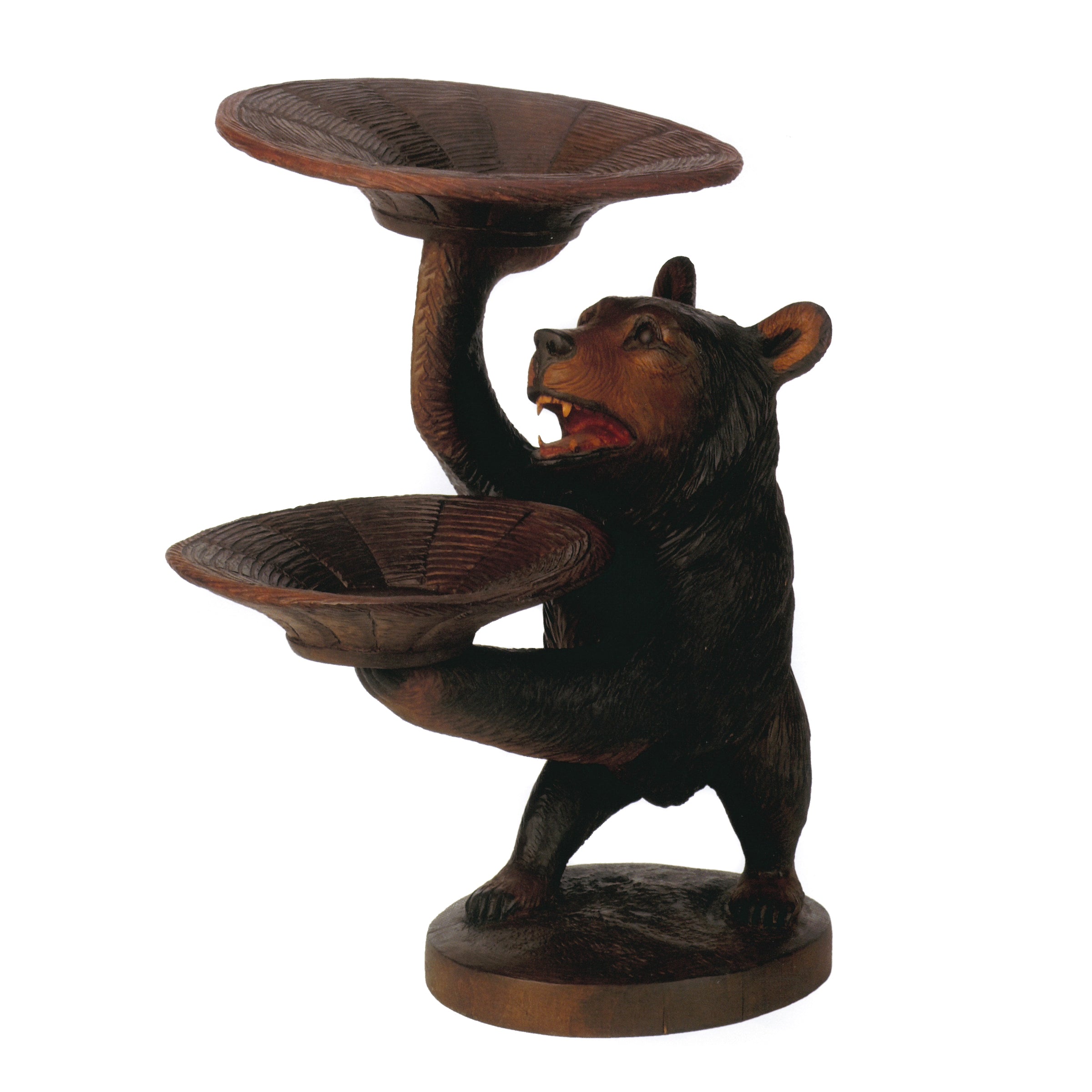 Carved Bear Holding Bowls, Furnishings, Black Forest, Figure