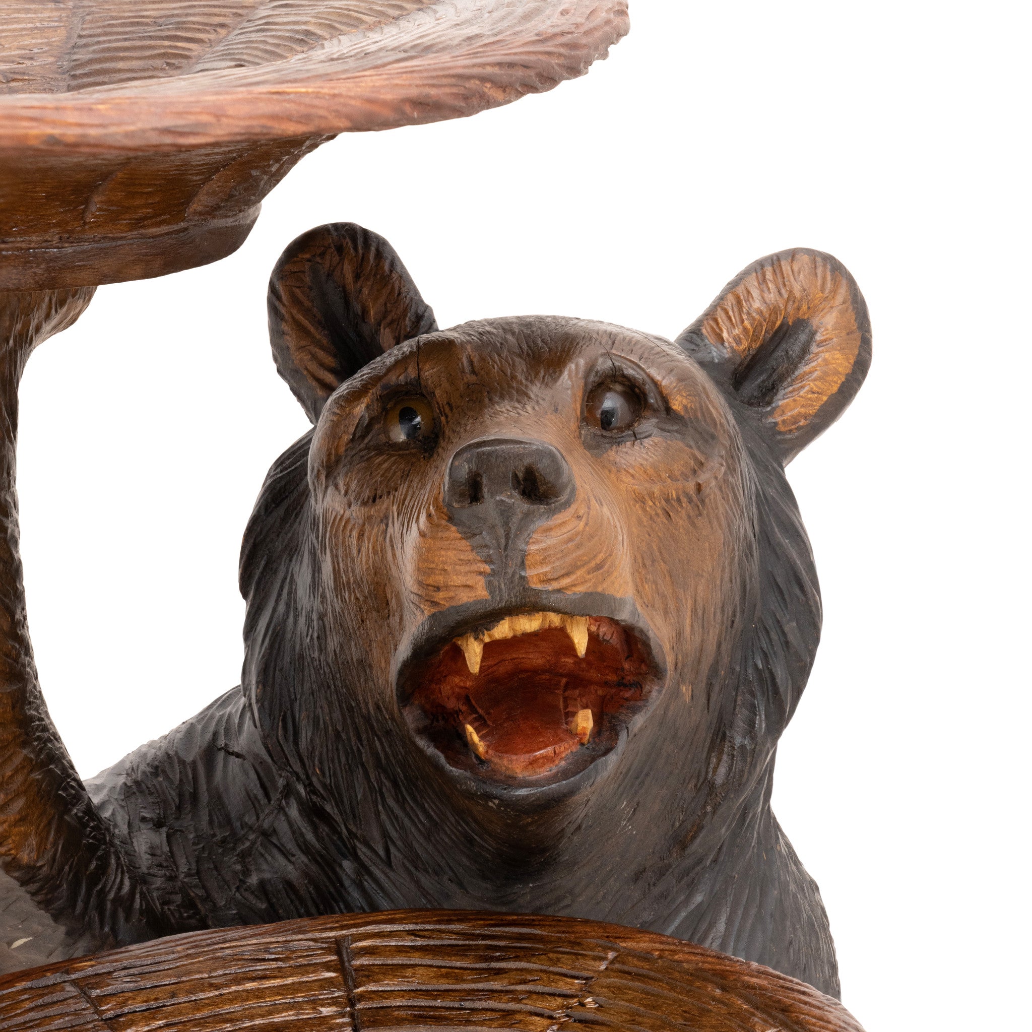 Carved Bear Holding Bowls