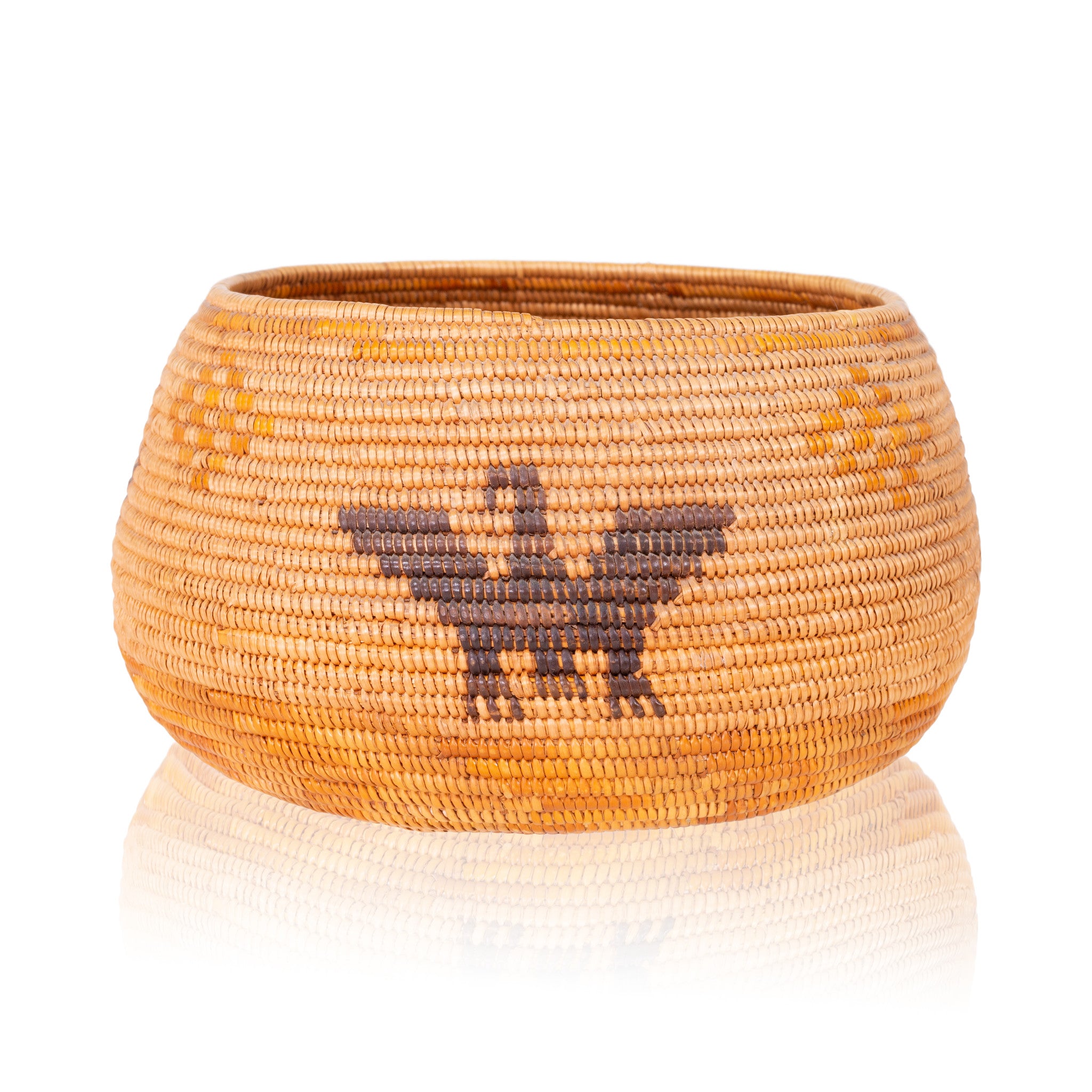 Mission Pictorial Basket, Native, Basketry, Vertical