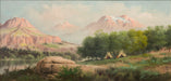 Western Landscape With American Indians, Fine Art, Painting, Native American