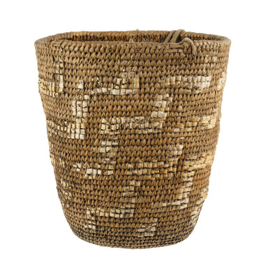 Klickitat Basket with Geometric Design, Native, Basketry, Vertical