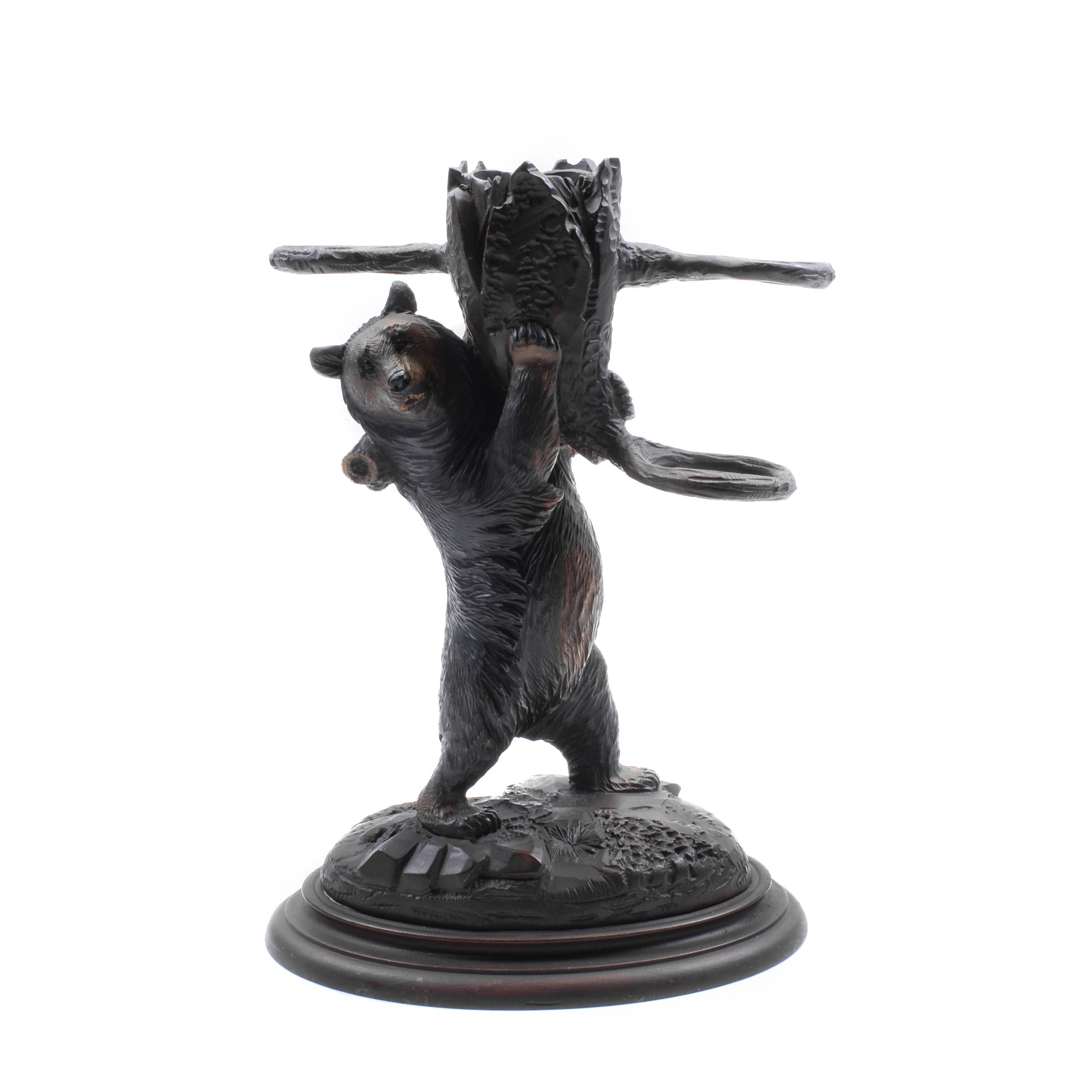 Standing Bear Pipe Holder, Furnishings, Black Forest, Smoking Stand