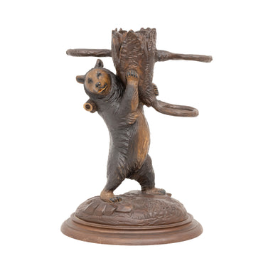 Standing Bear Pipe Holder, Furnishings, Black Forest, Smoking Stand