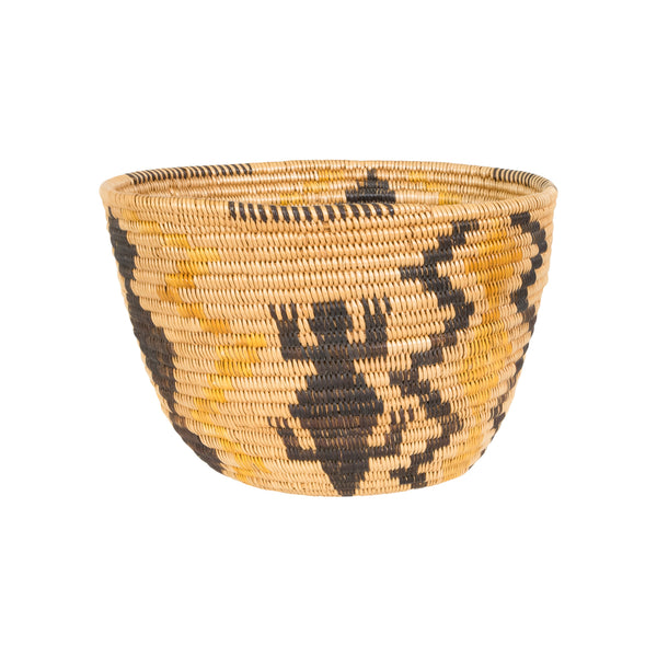Lizard Pictorial Mission Basket, Native, Basketry, Vertical