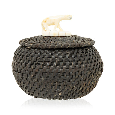 Alaskan Baleen Basket, Native, Basketry, Vertical