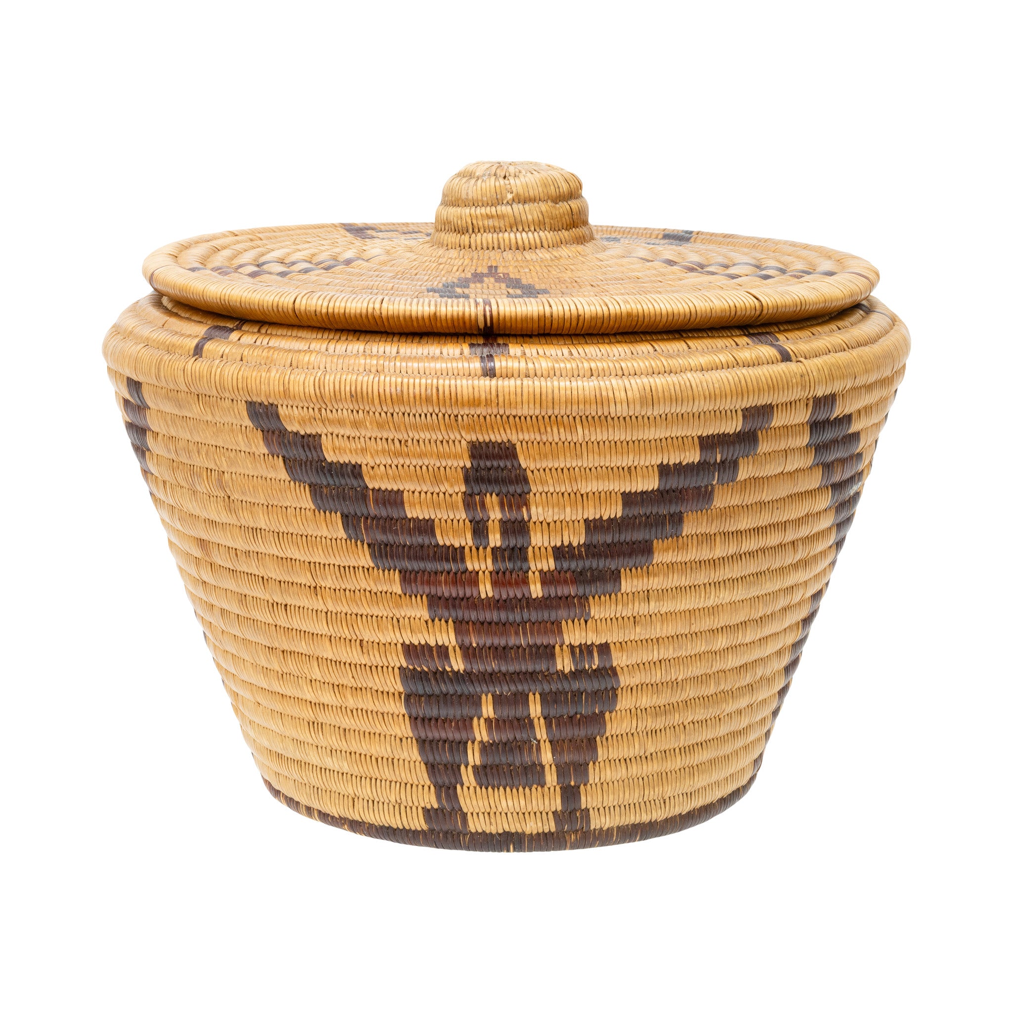 Panamint Pictorial Basket, Native, Basketry, Vertical