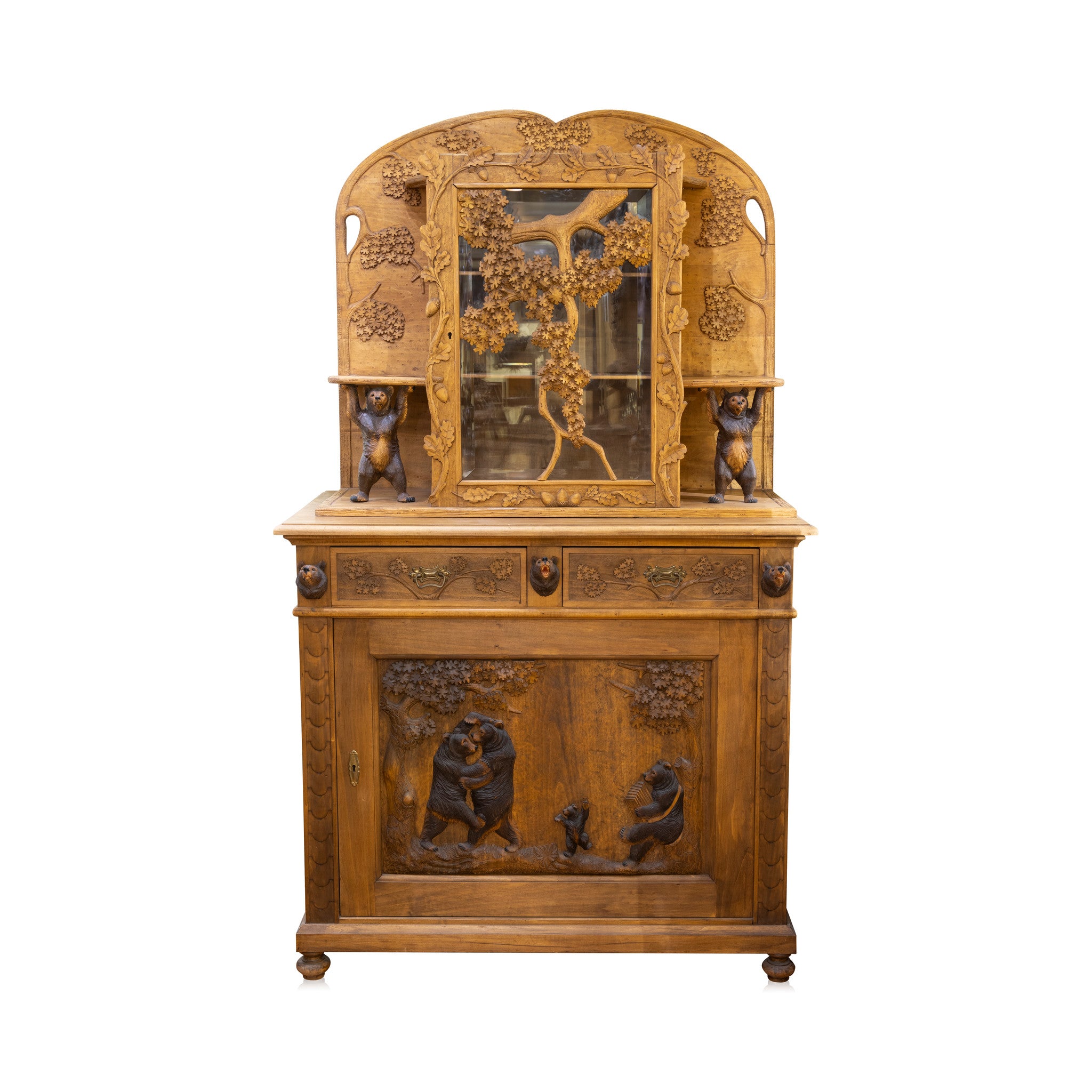 Black Forest Carved China Cabinet, Furnishings, Black Forest, Other