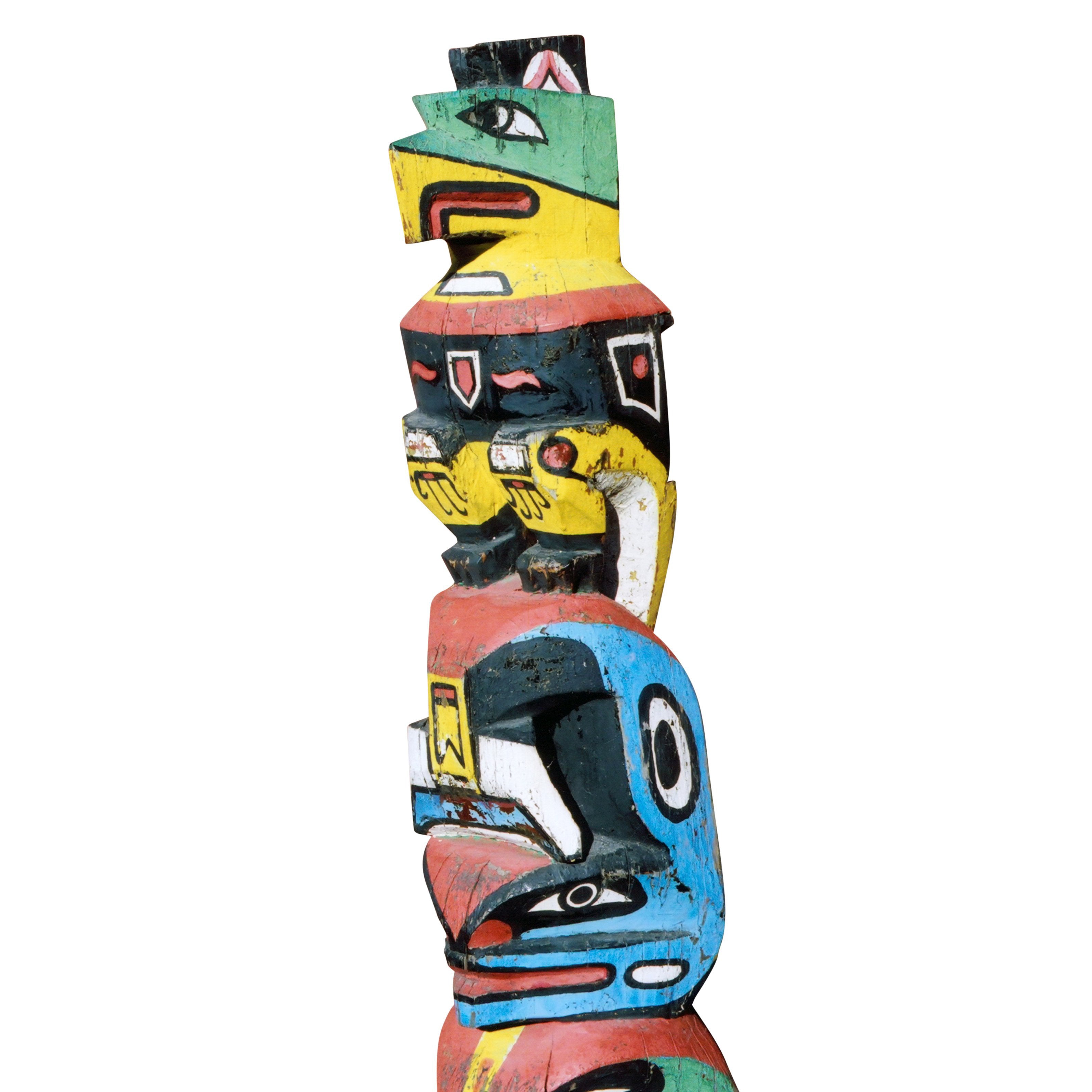 Large Coast Salish Totem Pole