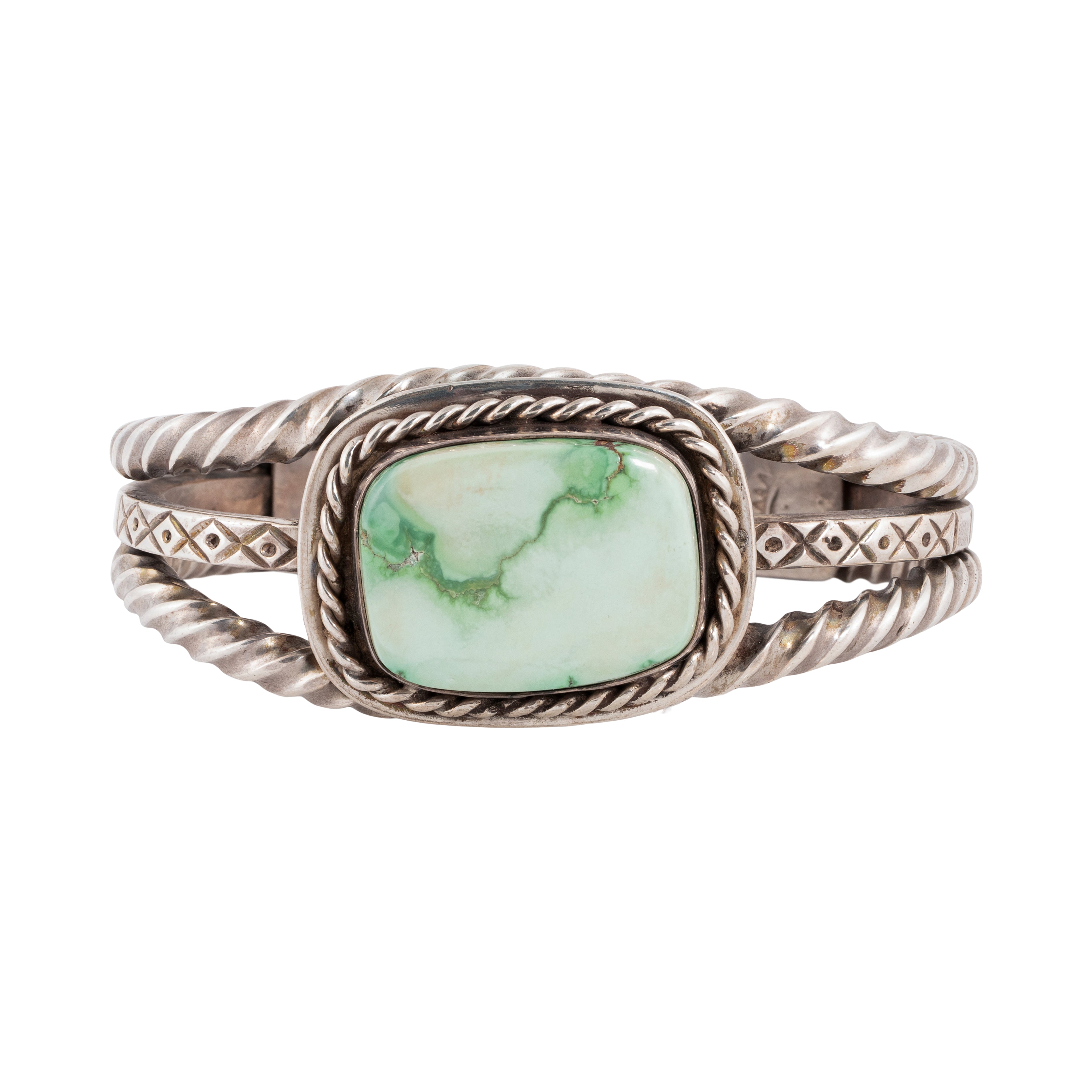 Navajo Carico Lake Green Turquoise Bracelet, Jewelry, Bracelet, Native