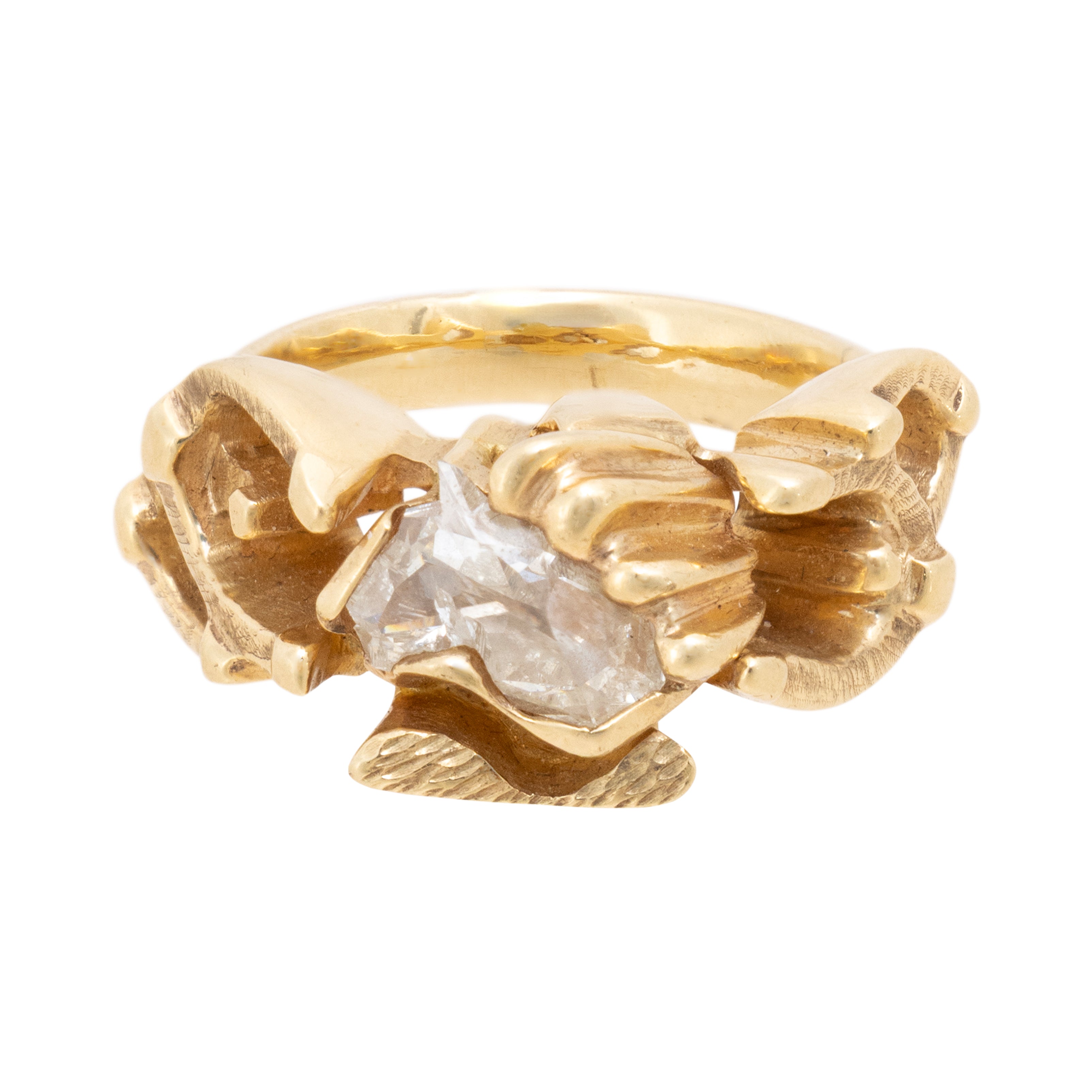 Gold Ring with Horse Head Diamond