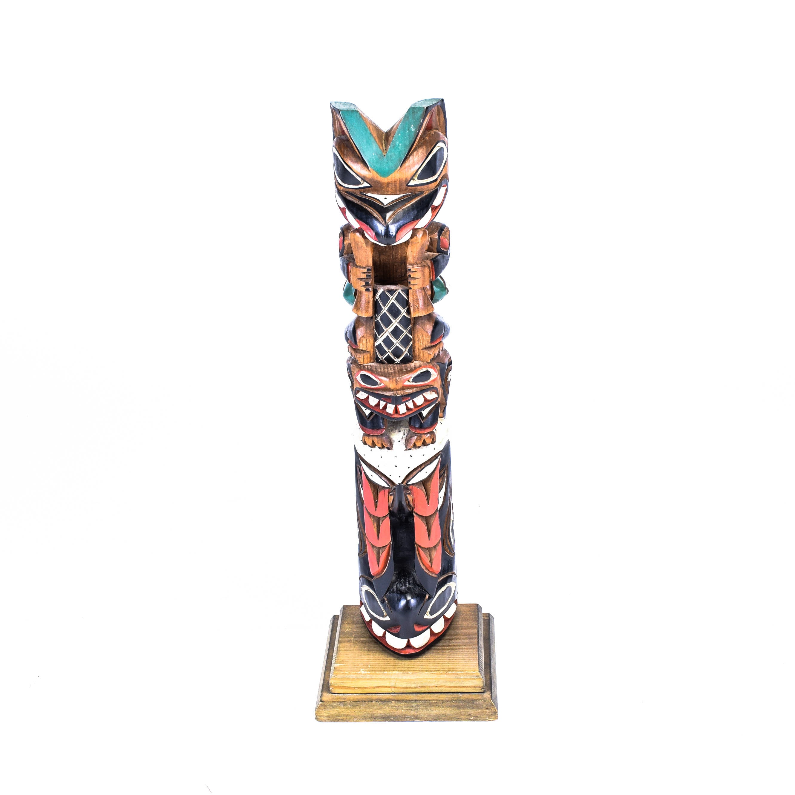 Ditidaht Model Totem by John T. Williams, Native, Carving, Totem Pole