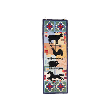 Folk Art Rug with Weather Vanes, Fine Art, Other, Other