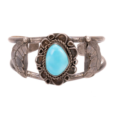 Navajo Turquoise and Silver Bracelet, Jewelry, Bracelet, Native