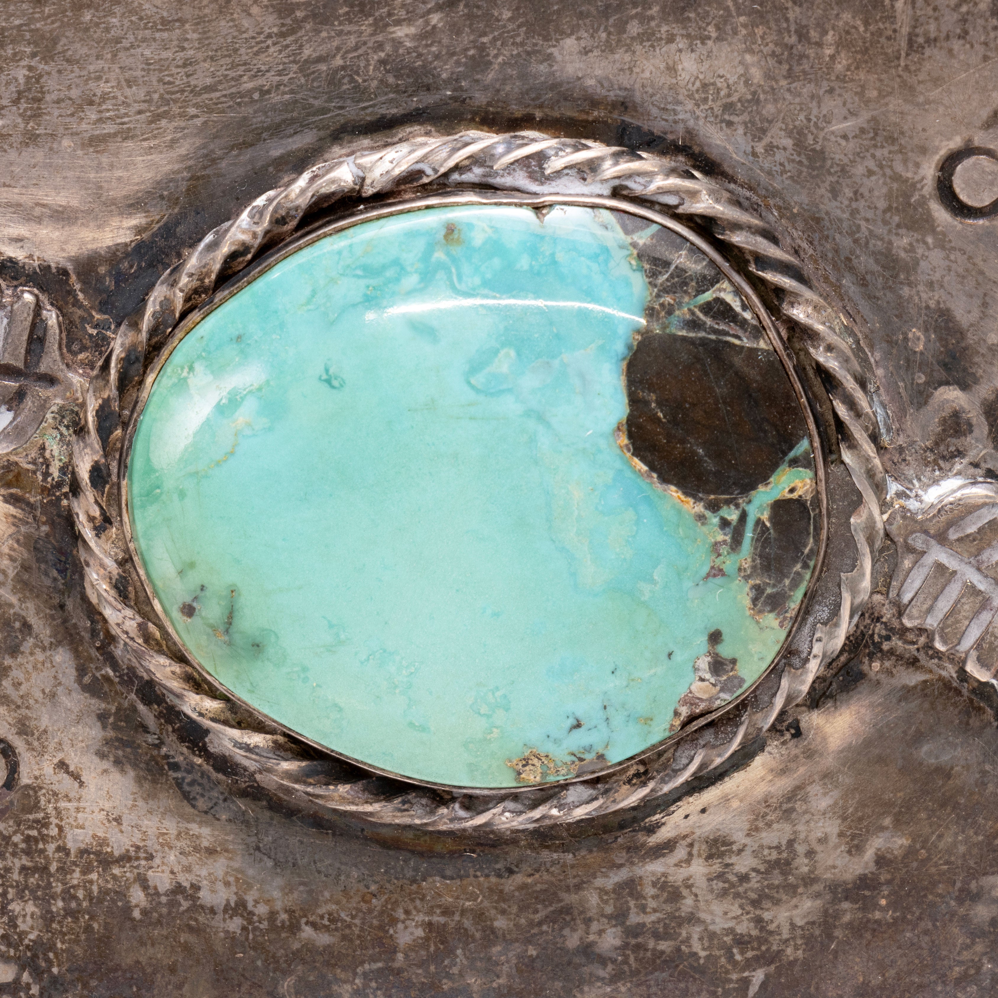 Navajo Carlan Turquoise Belt Buckle