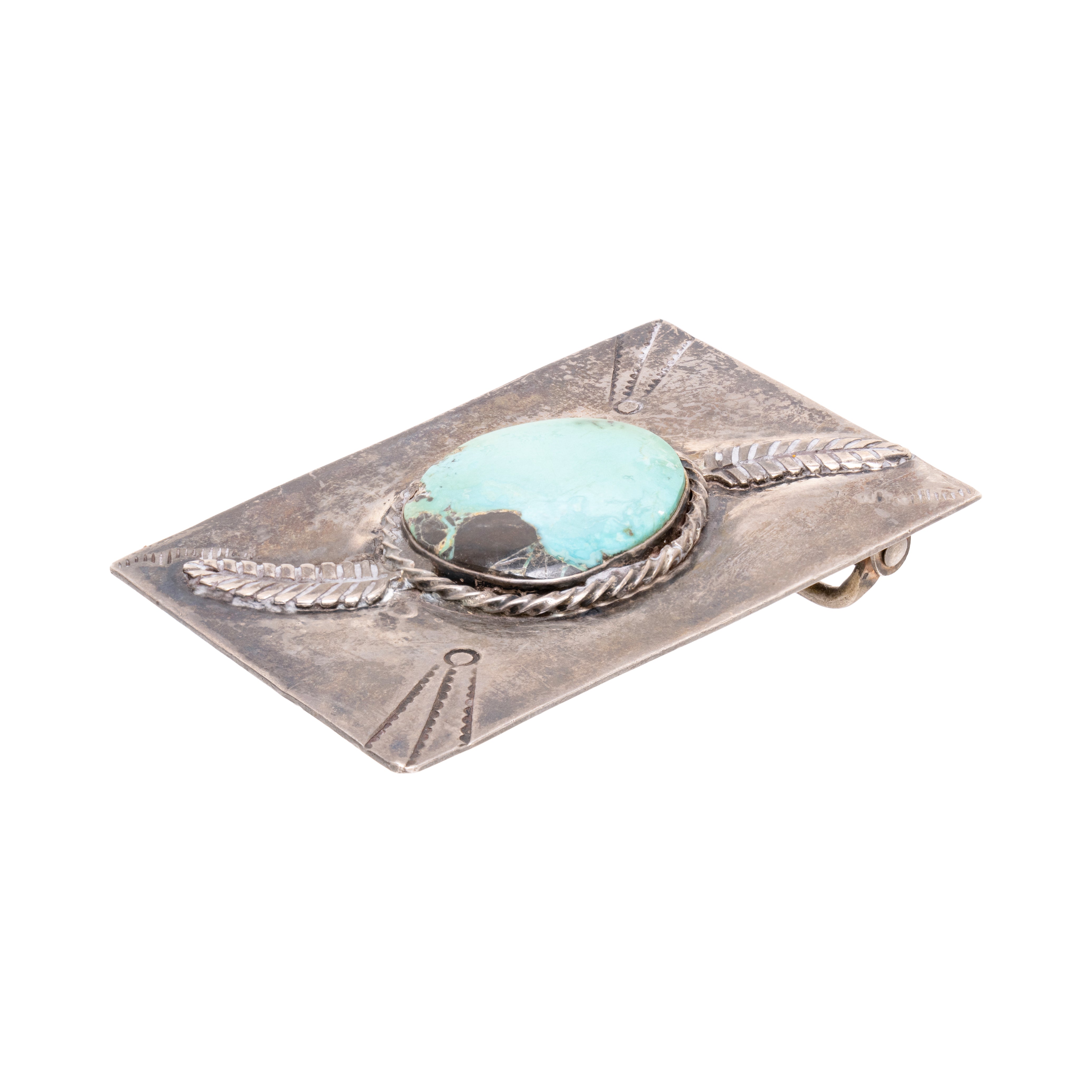 Navajo Carlan Turquoise Belt Buckle