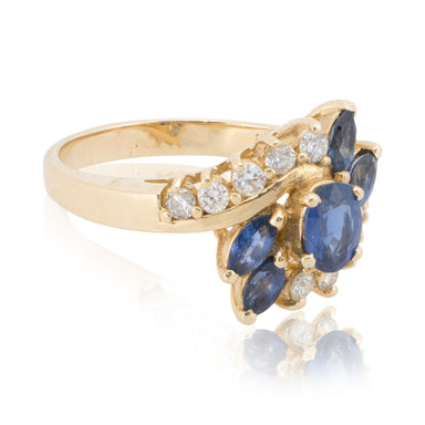 14k Gold Diamond Sapphire Ring, Jewelry, Ring, Estate