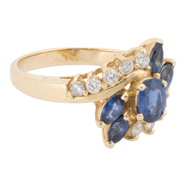14k Gold Diamond Sapphire Ring, Jewelry, Ring, Estate