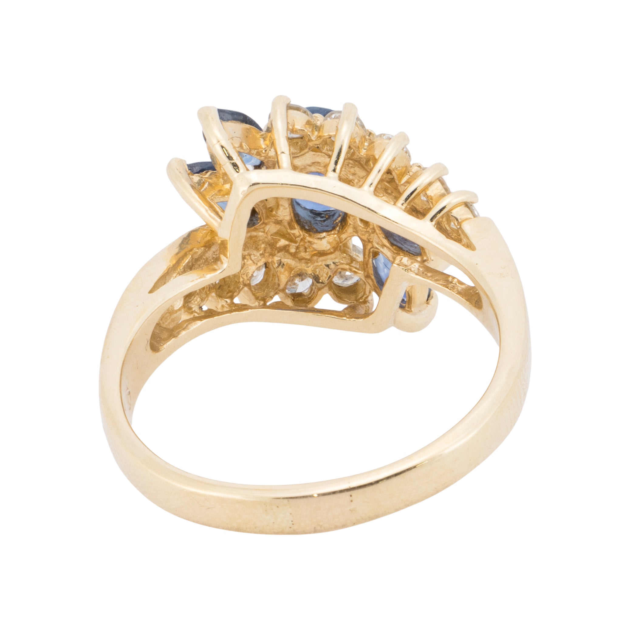 14k Gold Diamond Sapphire Ring