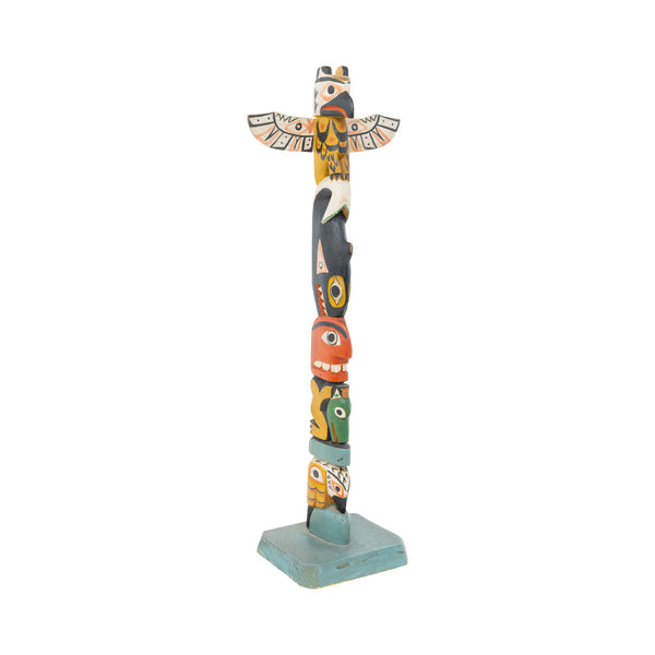 Coast Salish Model Totem, Native, Carving, Totem Pole