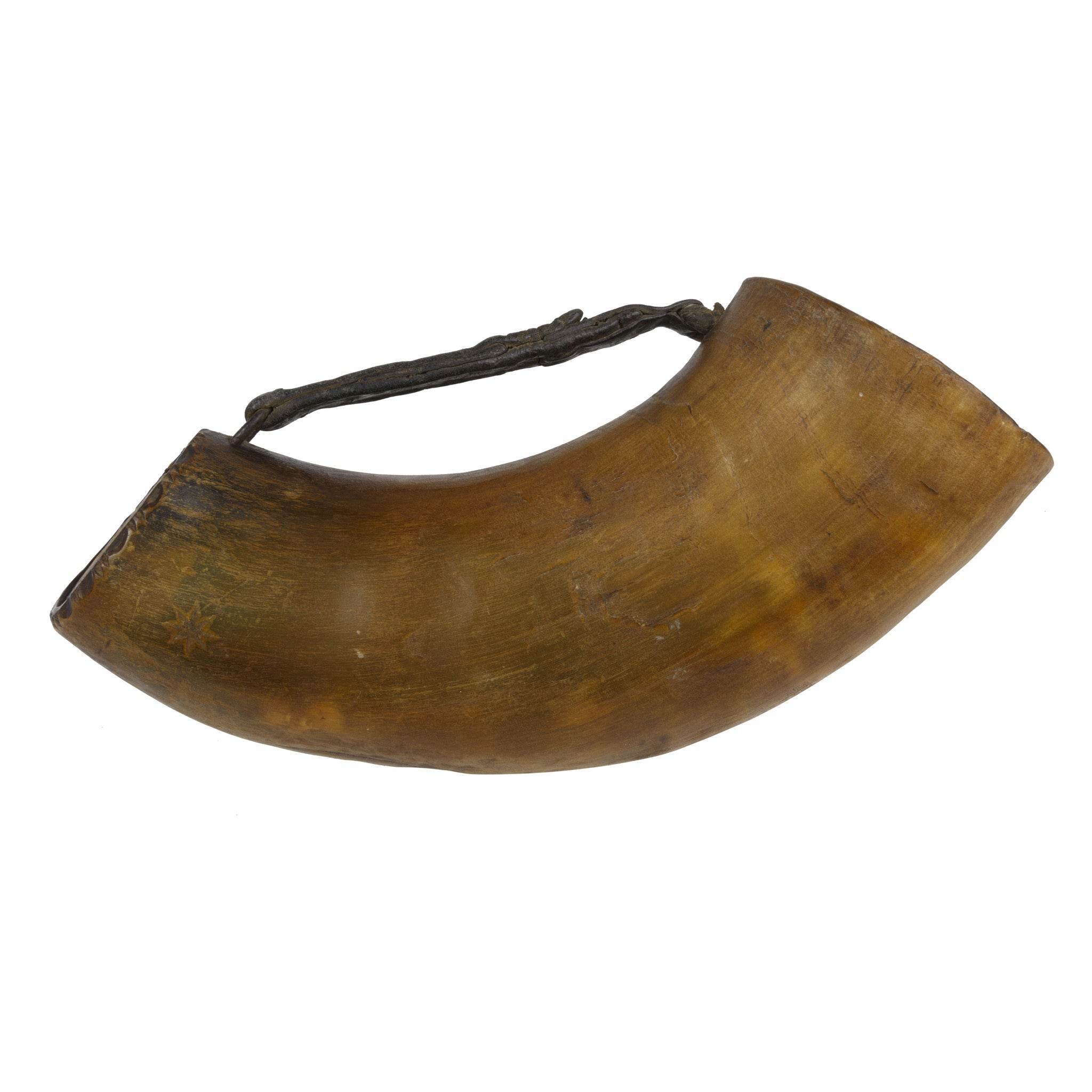Ox Horn & Harness Leather Frontier Drinking Horn