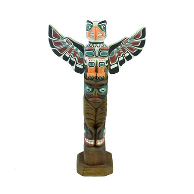 Kwakwaka'wakw and Sisiutl Totem by Ernie Henderson, Native, Carving, Totem Pole