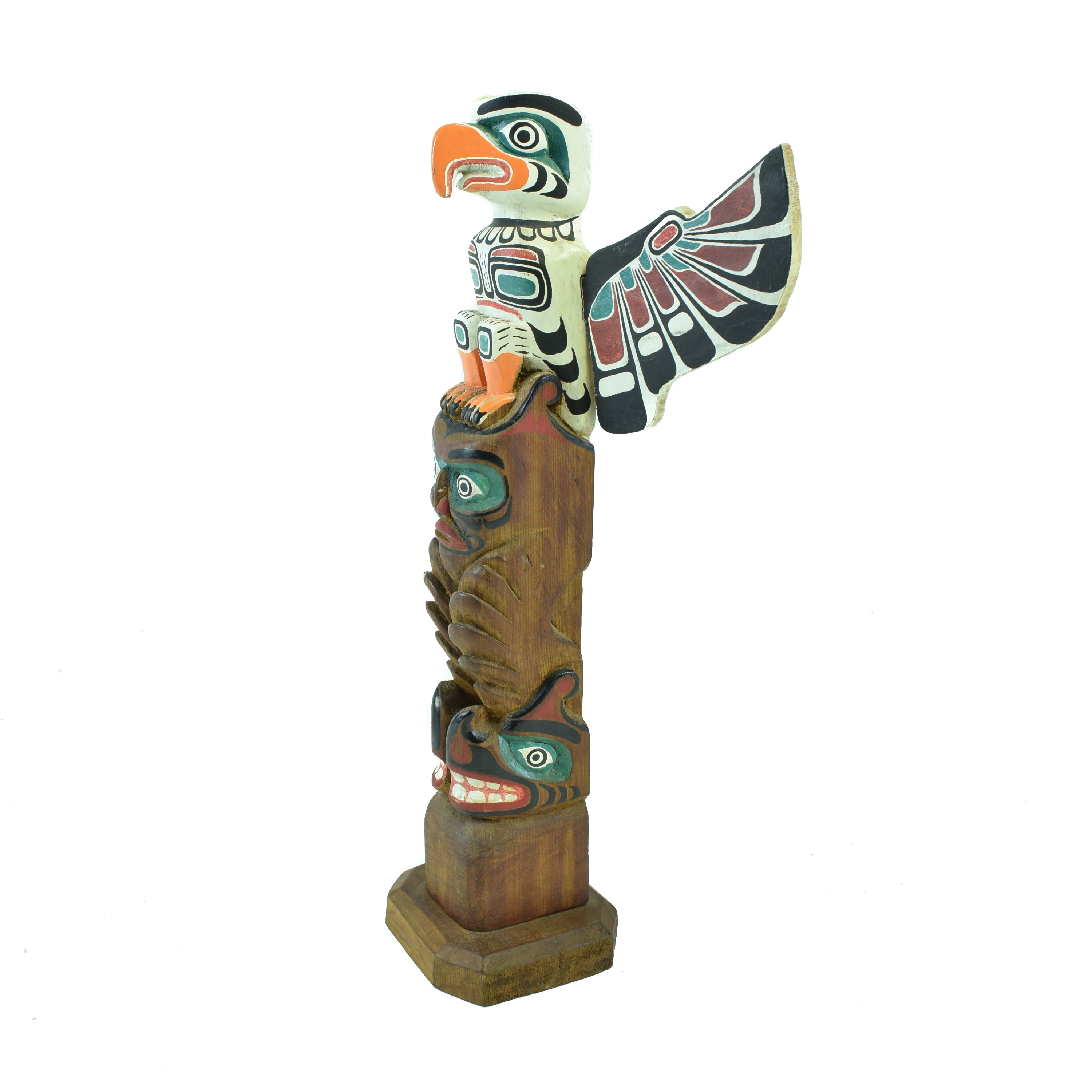 Kwakwaka'wakw and Sisiutl Totem by Ernie Henderson