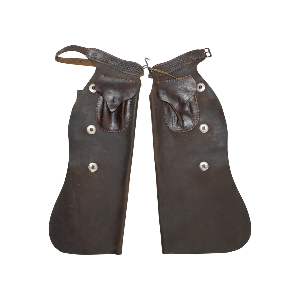 Chaps - Cuir Retourné Brun Conchos Homme - K Bar J Leather Taille L Couleur Camel