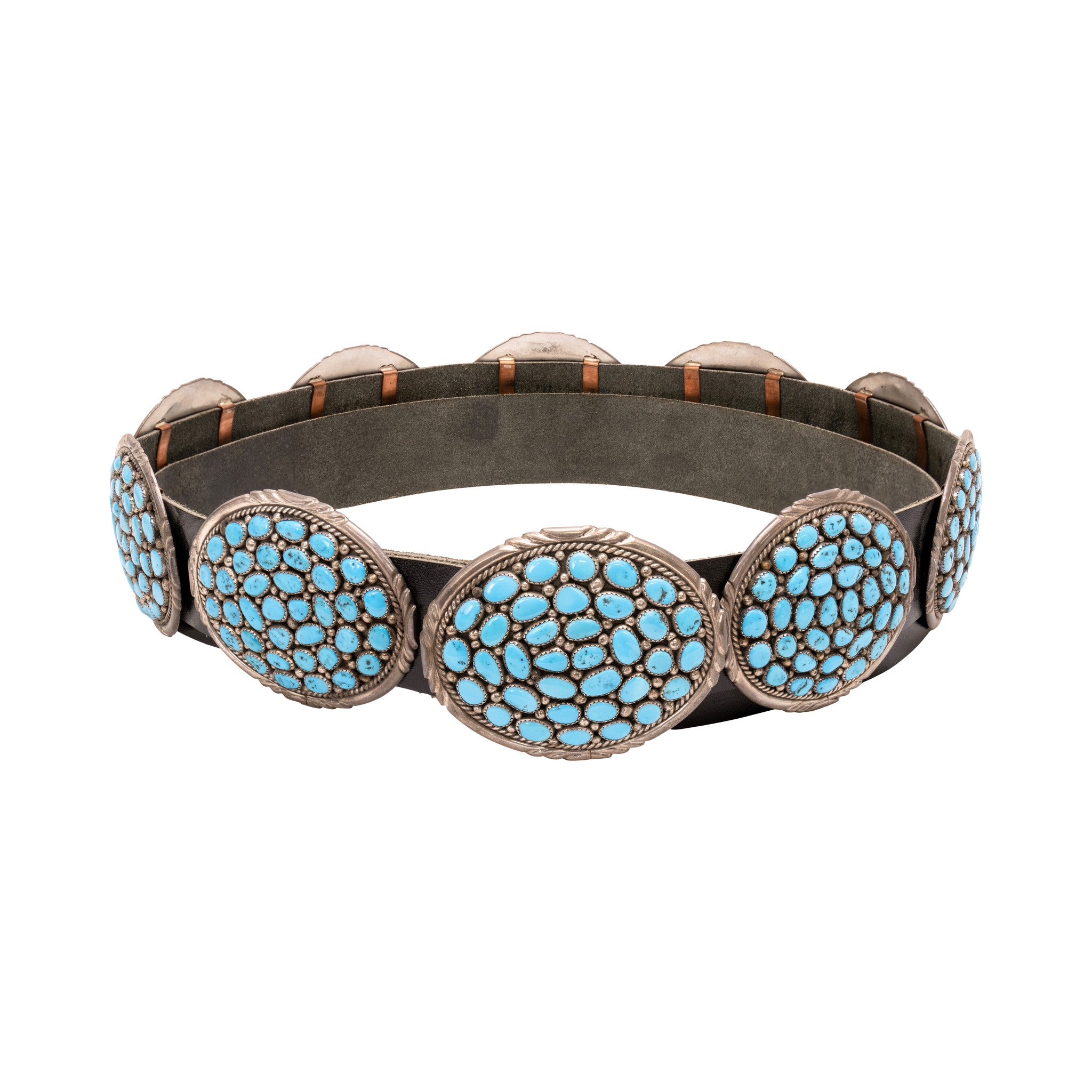 Navajo Silver and Turquoise Concho Belt, Jewelry, Belt, Native