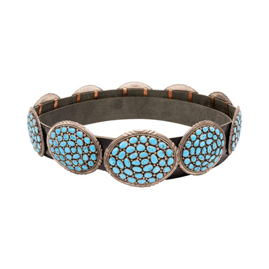 Navajo Silver and Turquoise Concho Belt, Jewelry, Belt, Native