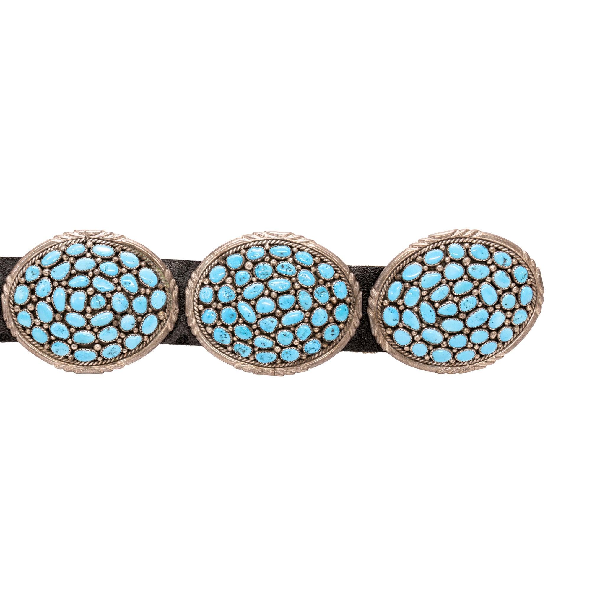 Navajo Silver and Turquoise Concho Belt