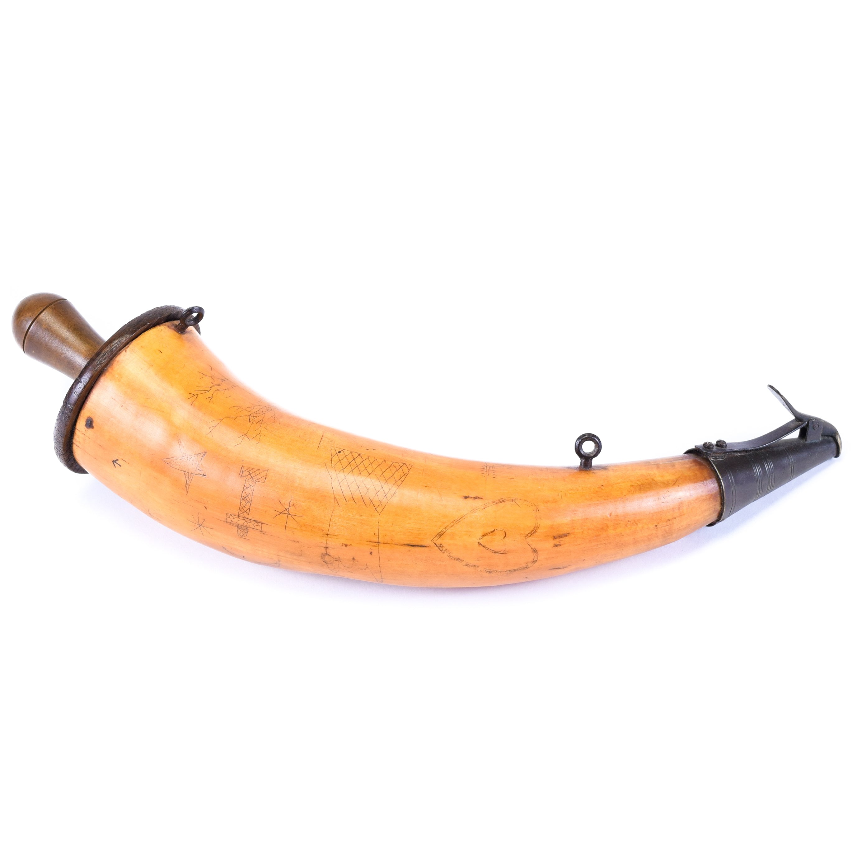 12" Scrimshawed Powder Horn