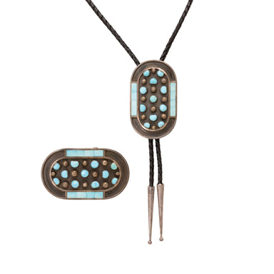 Zuni Turquoise Bolo and Buckle Set, Jewelry, Set, Native