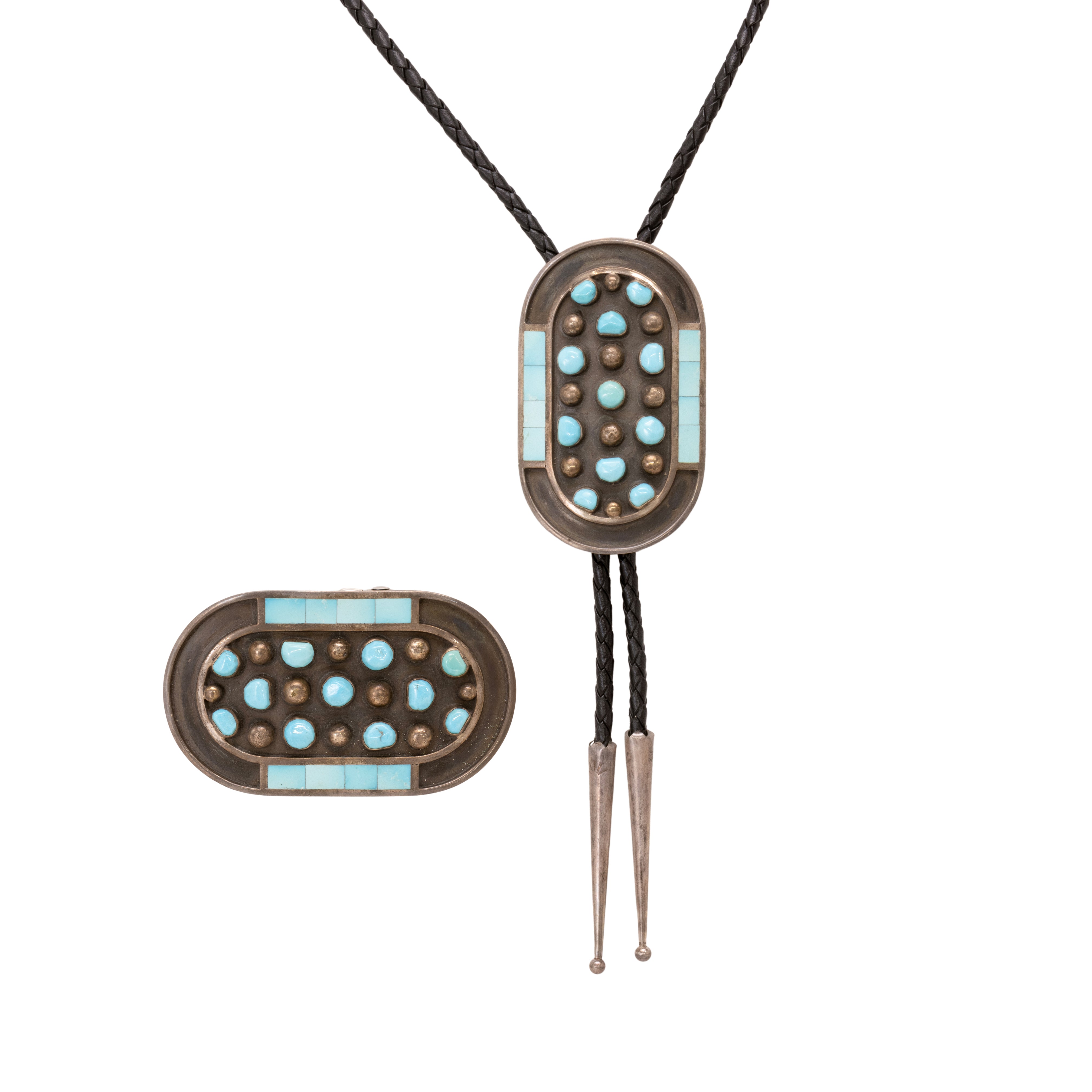 Zuni Turquoise Bolo and Buckle Set, Jewelry, Set, Native