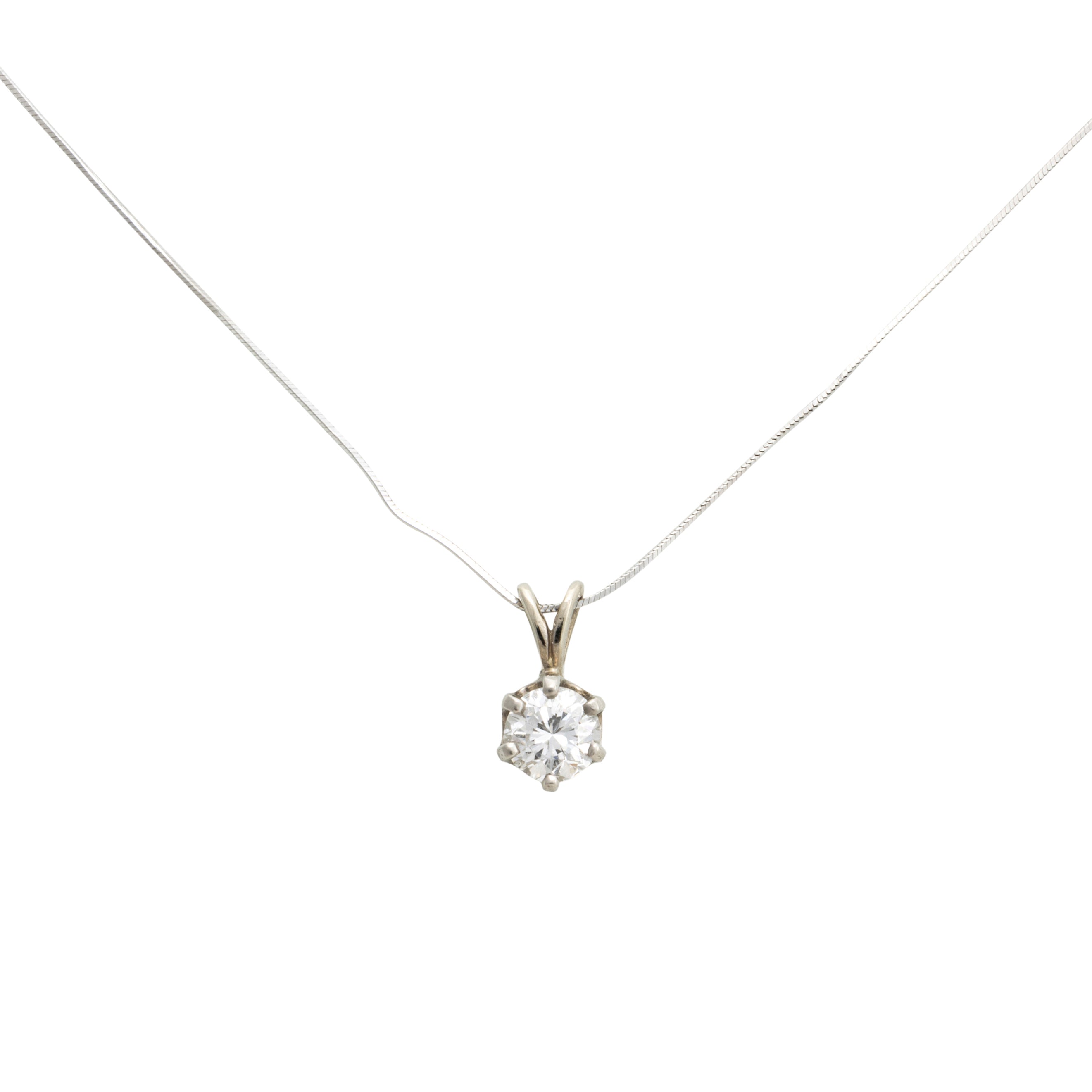 10k White Gold Diamond Necklace, Jewelry, Necklace, Estate