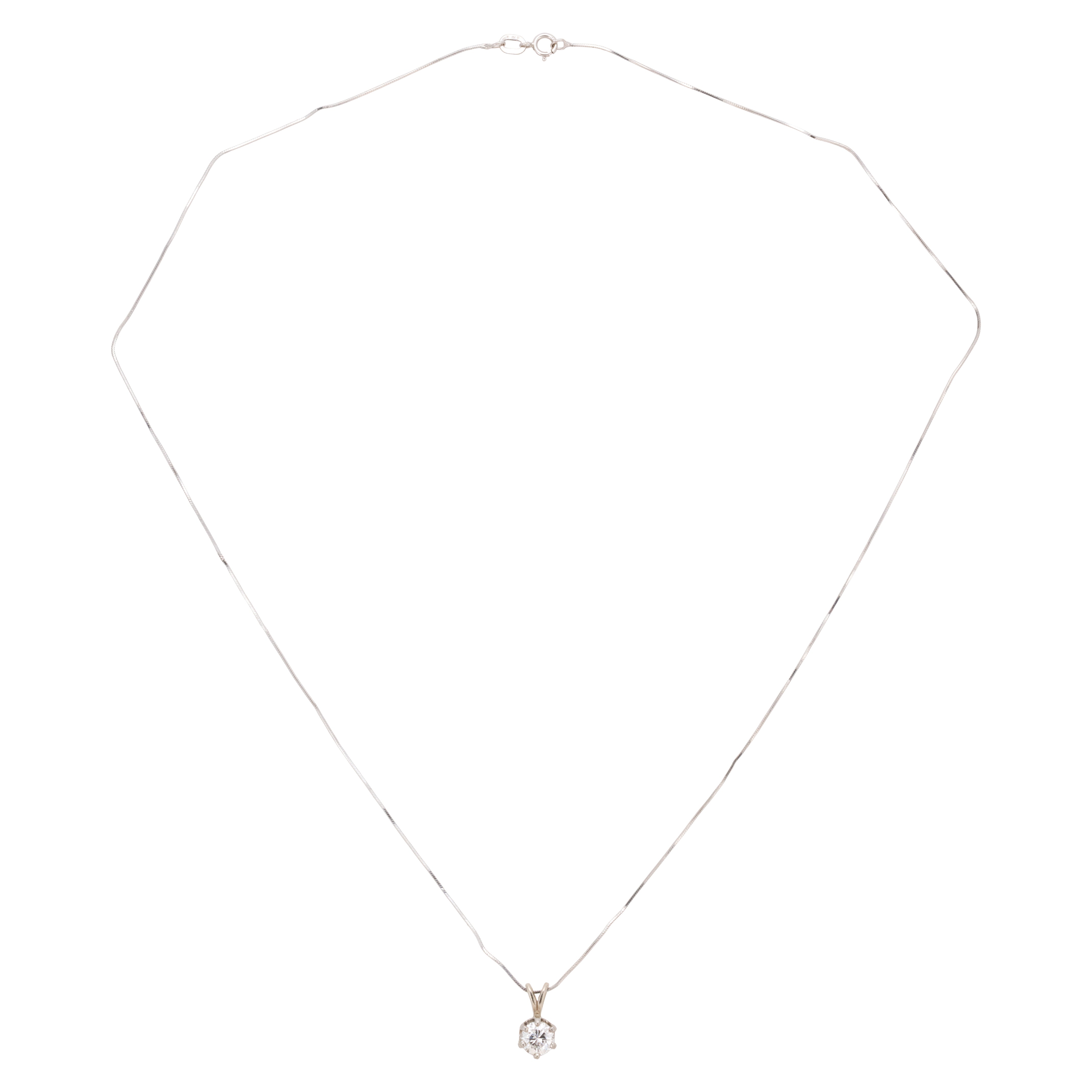 10k White Gold Diamond Necklace