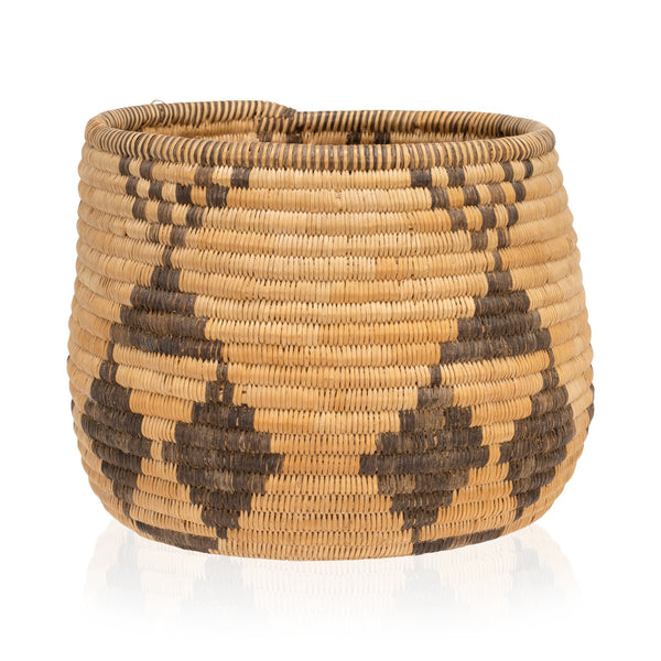 Apache Cylincrical Basket, Native, Basketry, Vertical